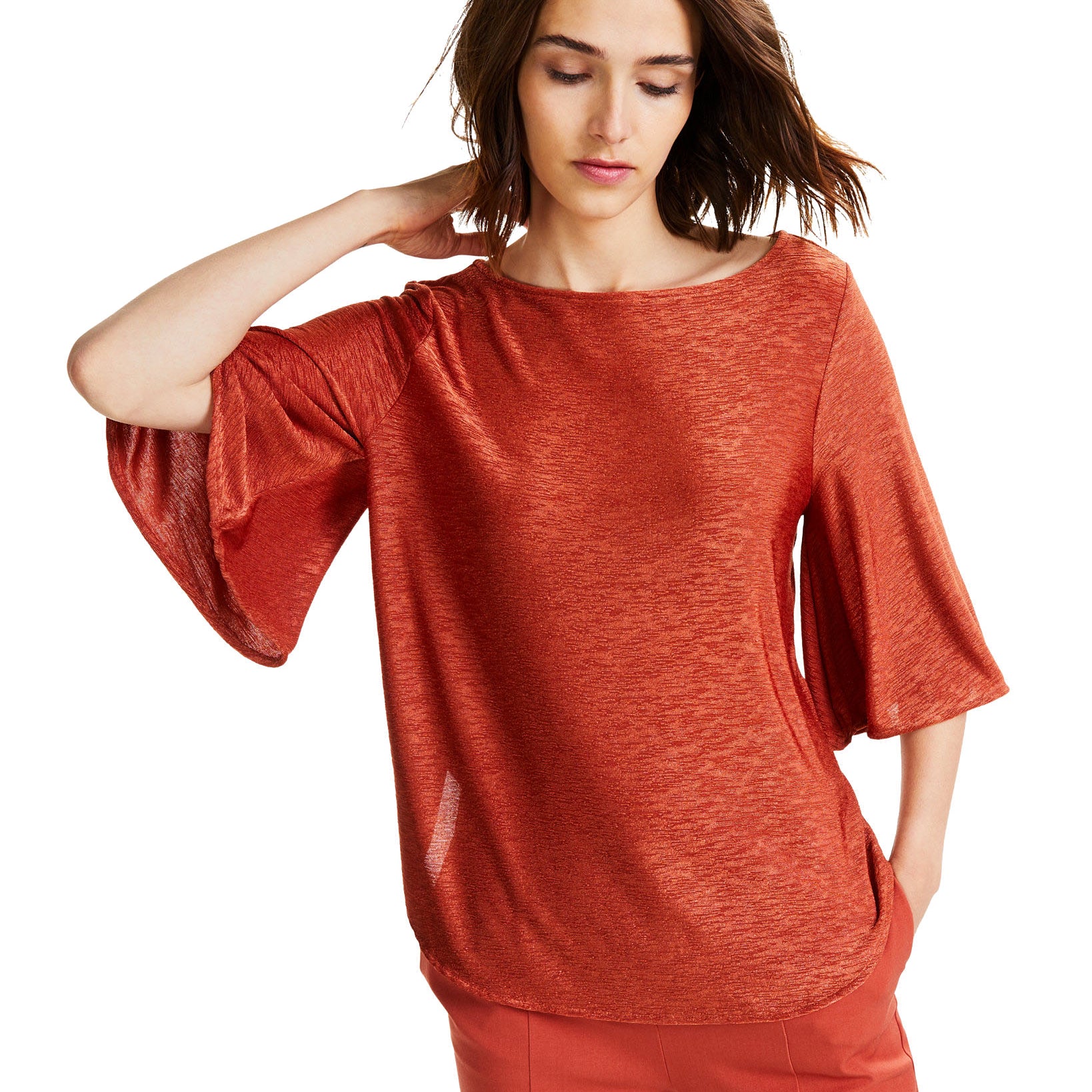 Alfani Women Elbow Sleeve Top Cedar Chest
