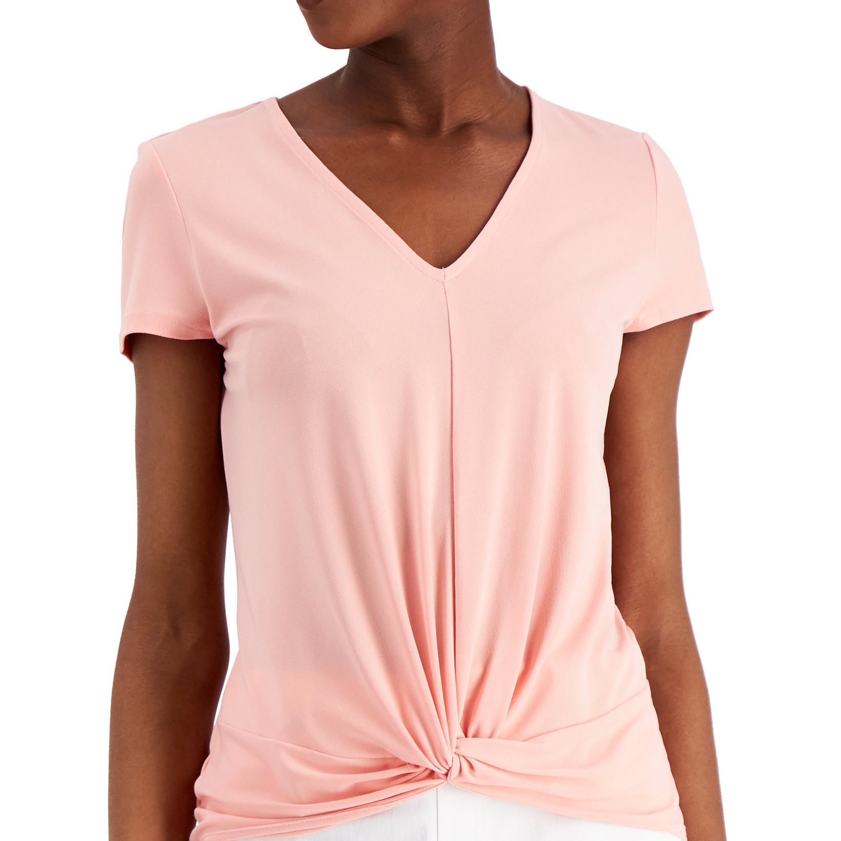 INC International Concepts Women Twist Front T Shirt