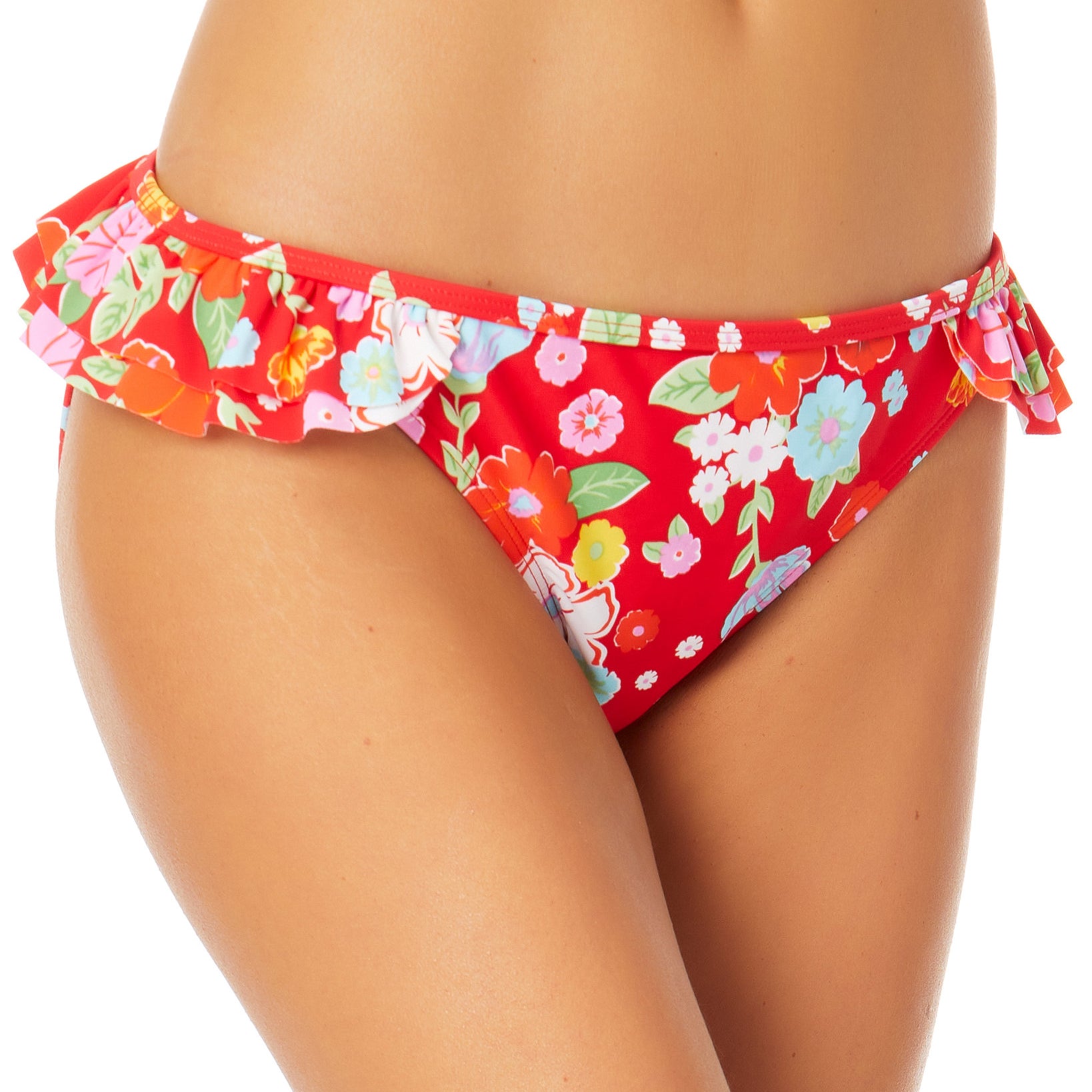 California Waves Women Ruffled Hipster Bikini Bottoms