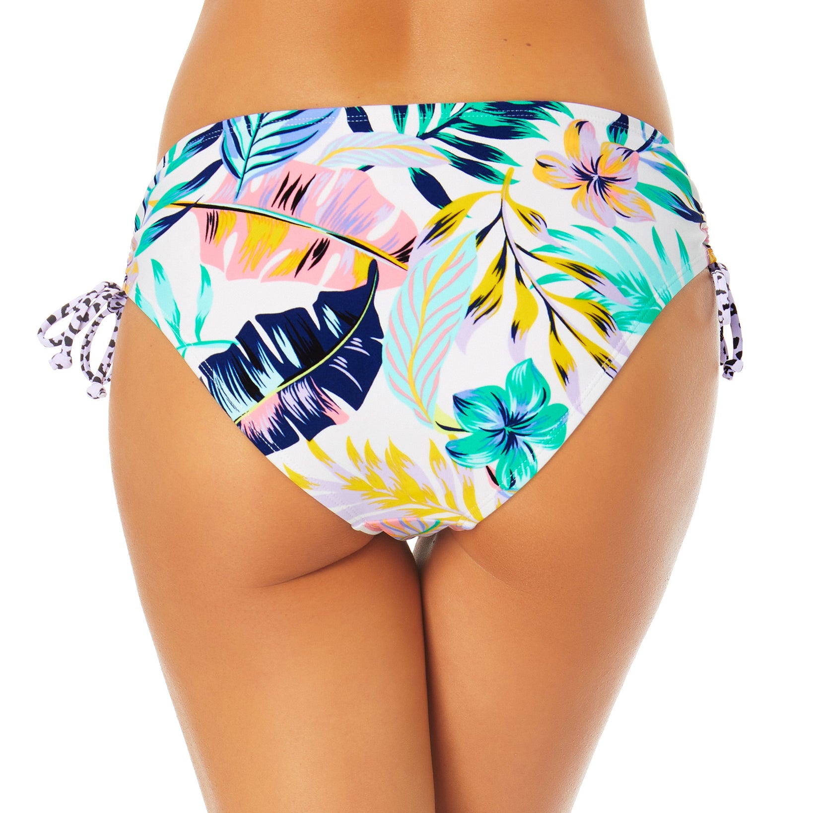 California Waves Women Mid Rise Side Ruched Bikini Briefs