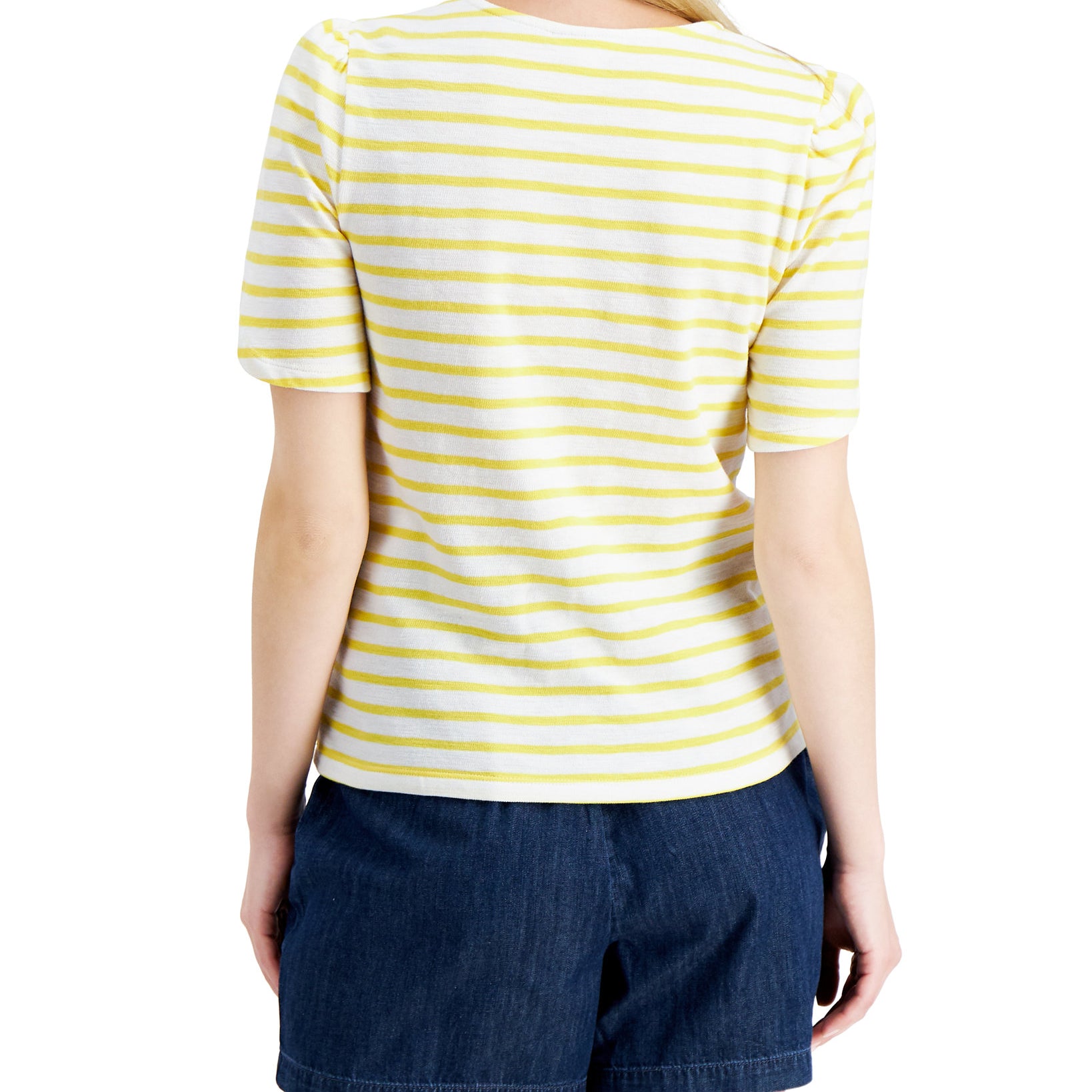 Charter Club Women Cotton Striped Split Sleeve Top