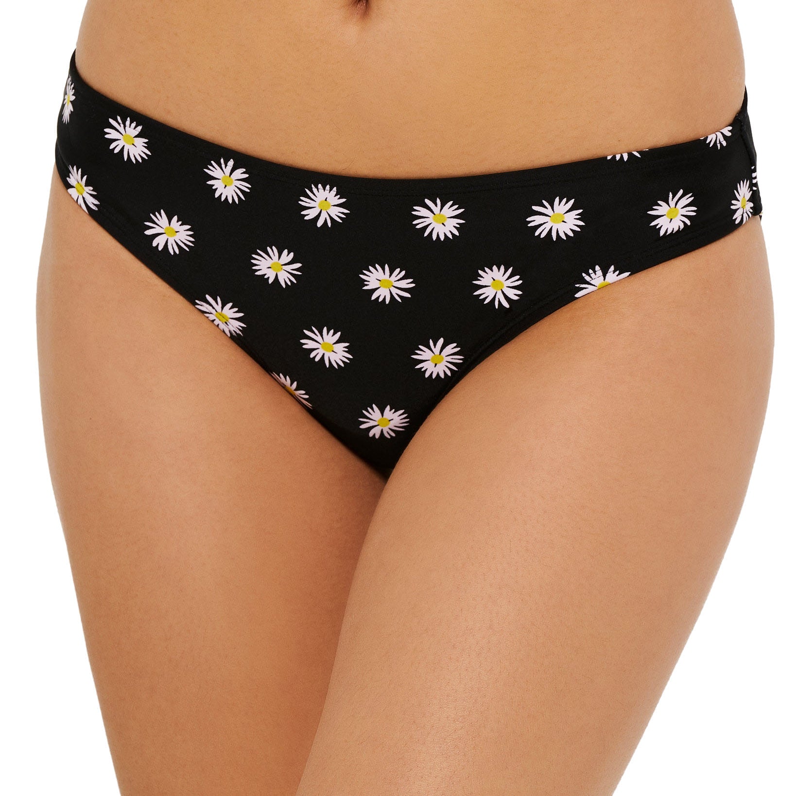 Hula Honey Women Daisy Dot Hipster Bikini Bottoms Black Multi