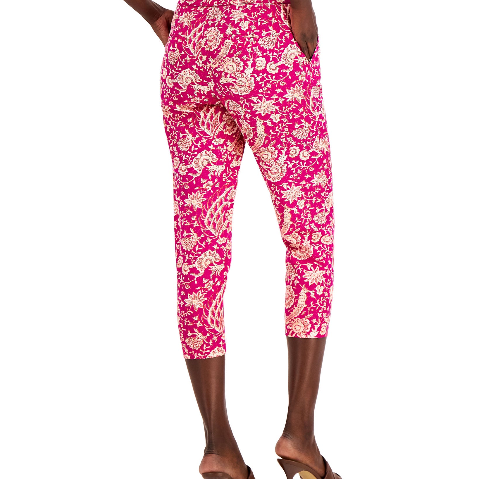 INC International Concepts Women Printed Cropped Pants