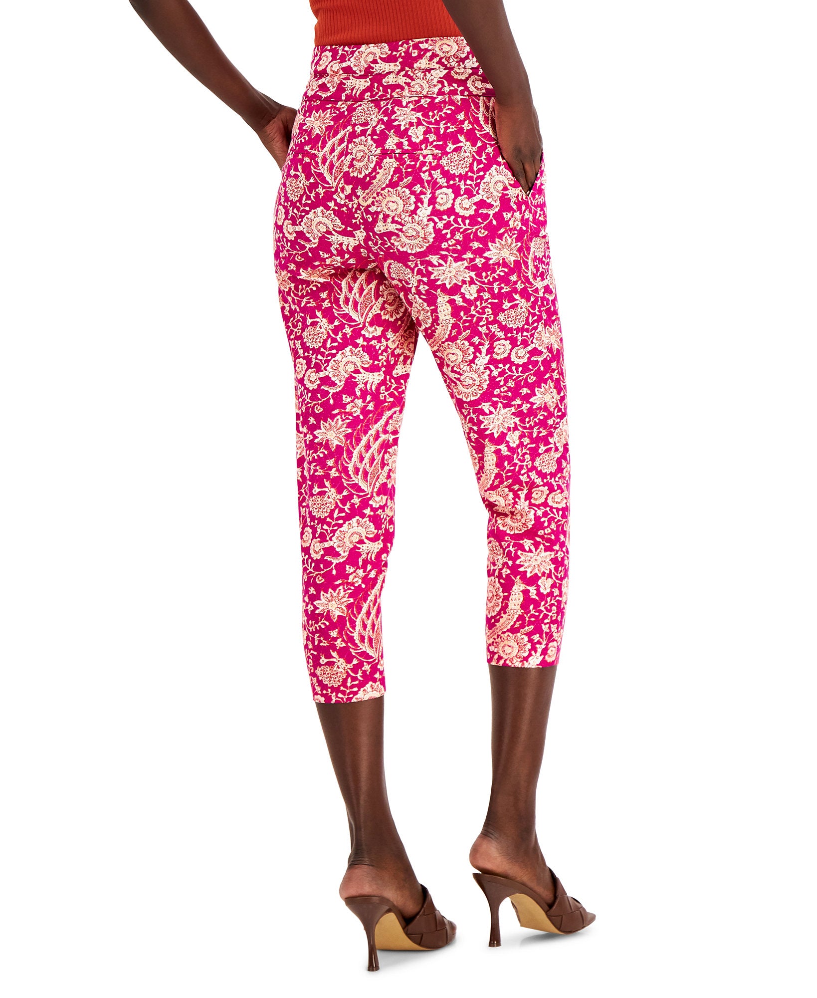 INC International Concepts Women Printed Cropped Pants
