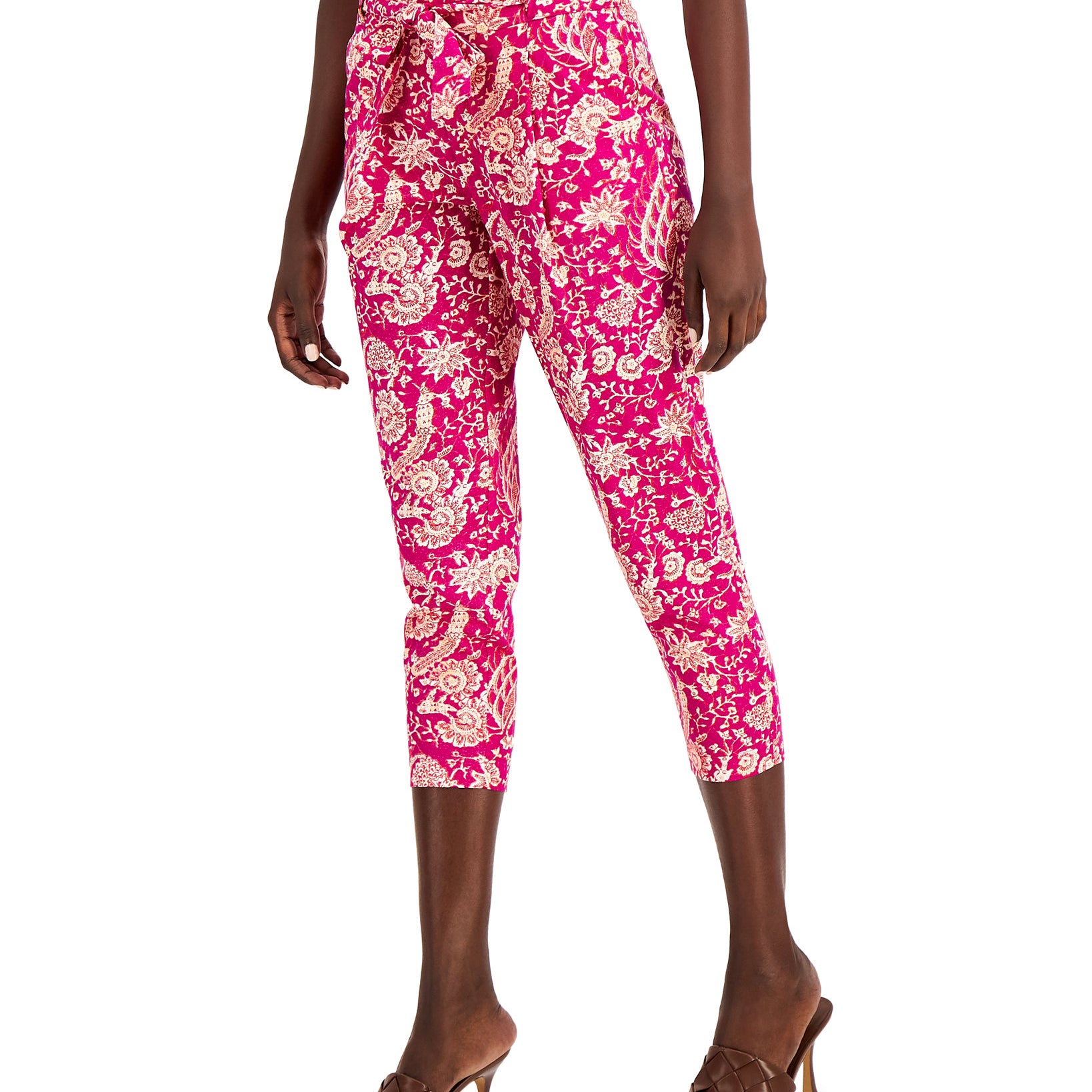 INC International Concepts Women Printed Cropped Pants