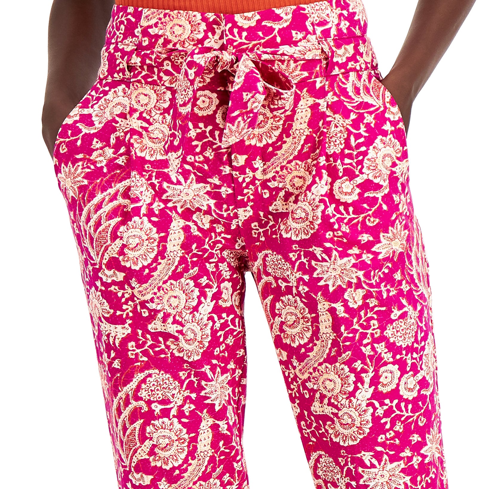 INC International Concepts Women Printed Cropped Pants