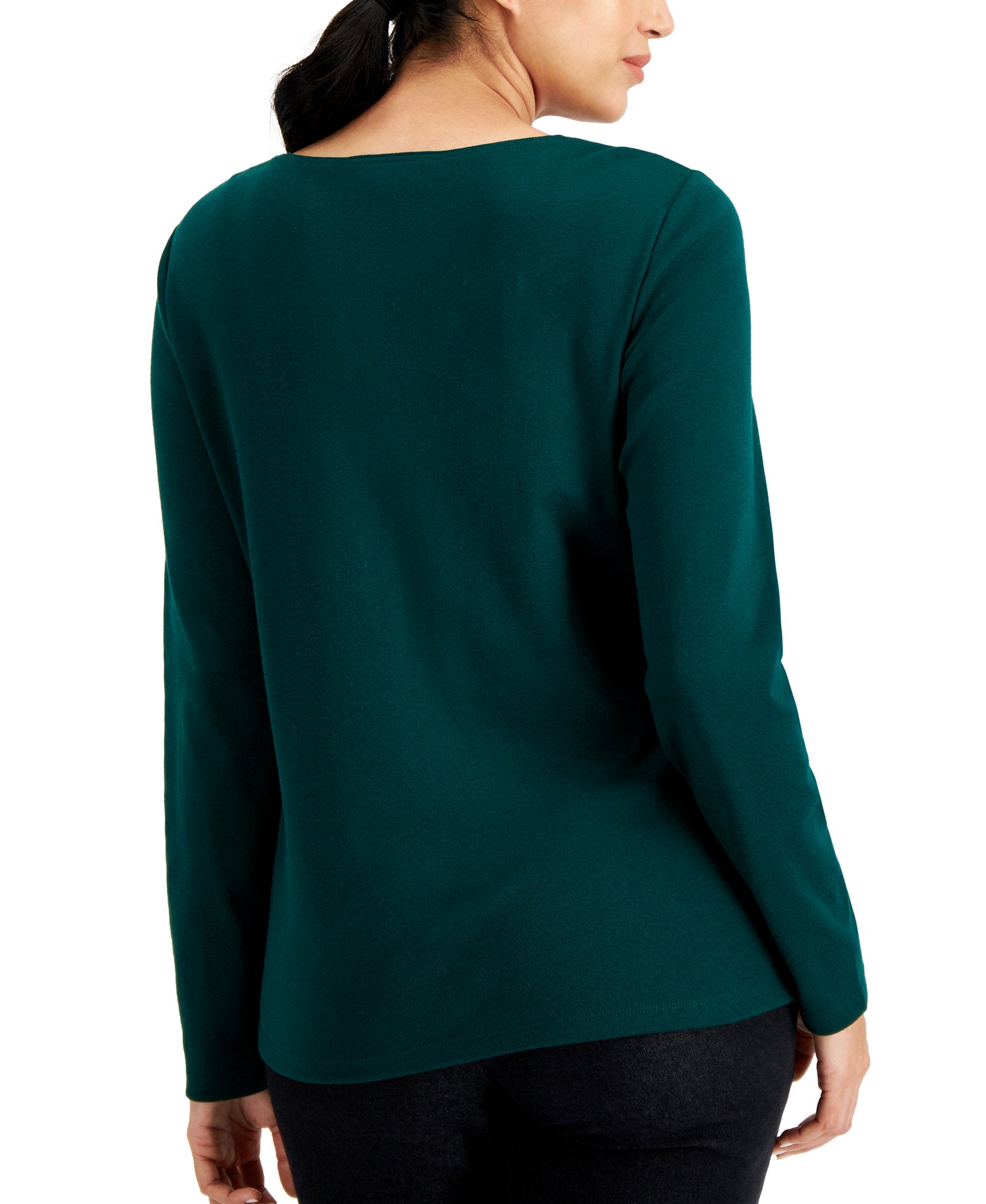 Karen Scott Women Holiday Cat Cotton Top