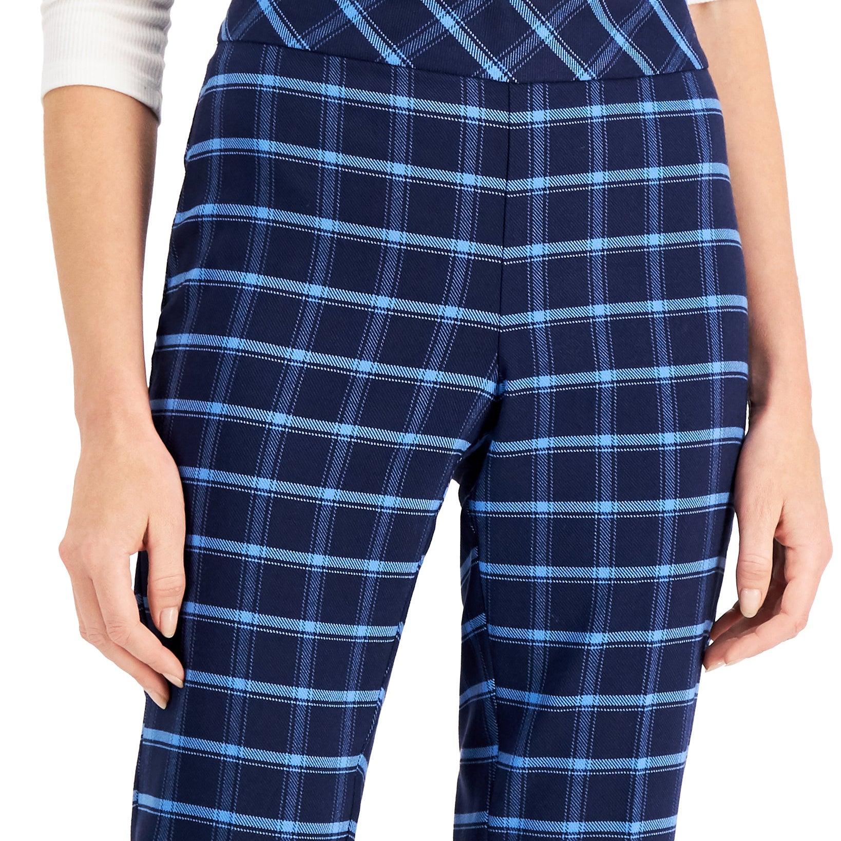 Charter Club Women Side Zip Windowpane Pants