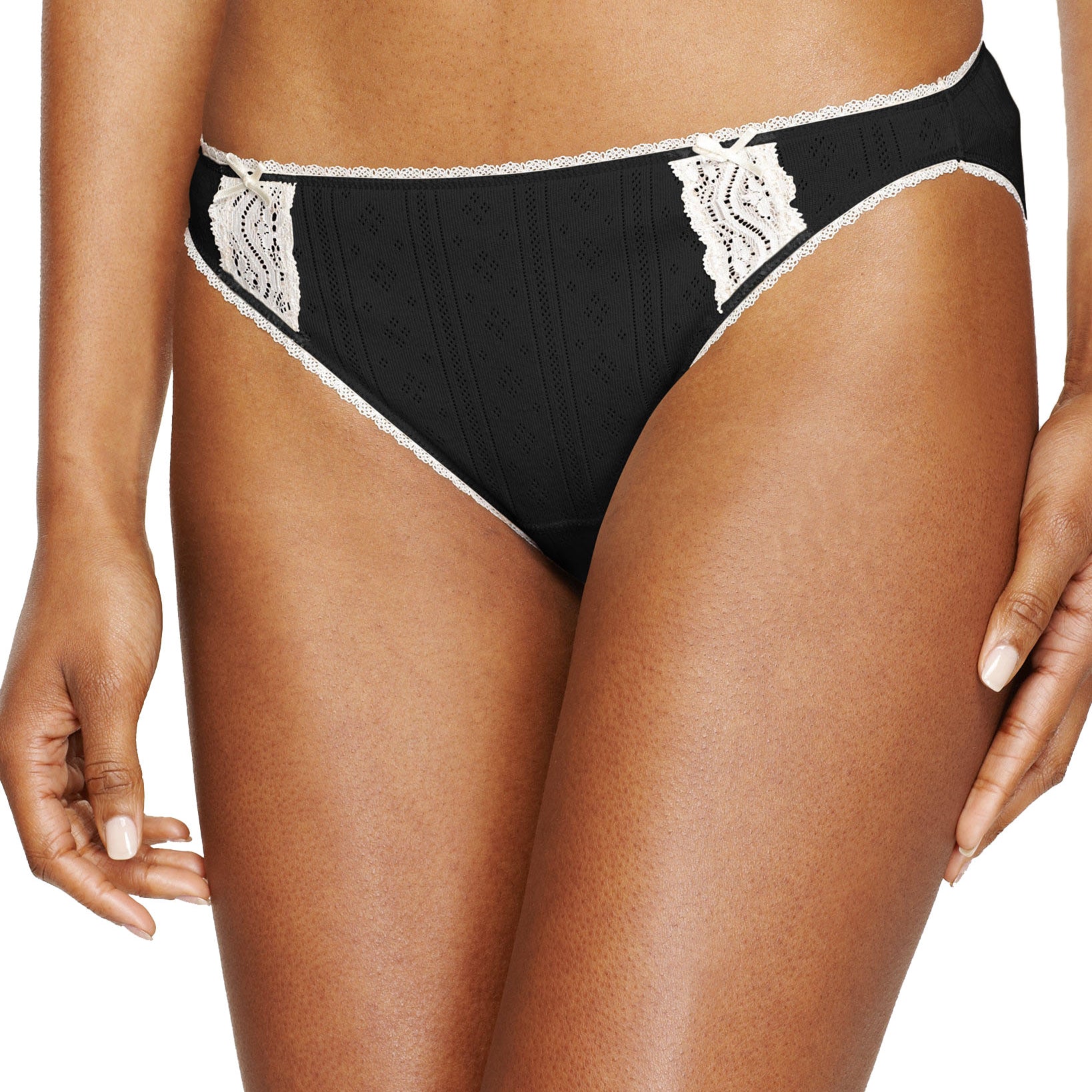 Charter Club Women Pointelle Cotton Bikini Black