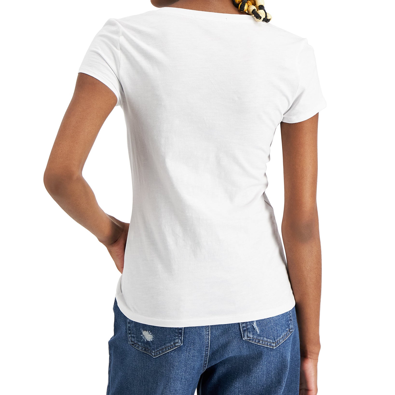 INC International Concepts Women Plus Beaded V Neck Top