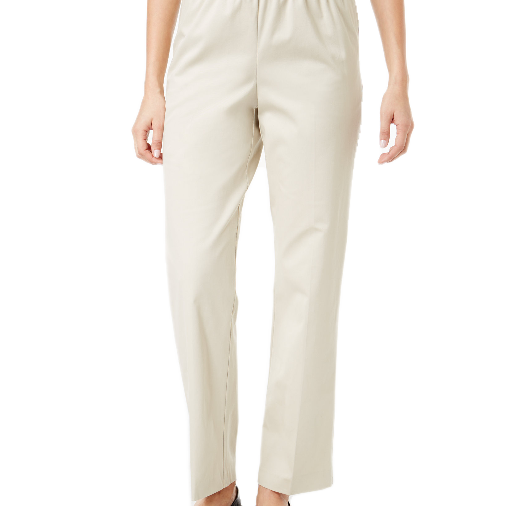 Alfred Dunner Women Classics Twill Pull On Pants Stone