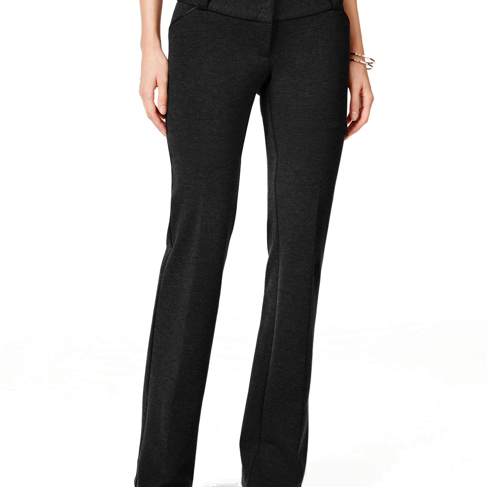 Alfani Women Wide Leg Trousers Deep Black