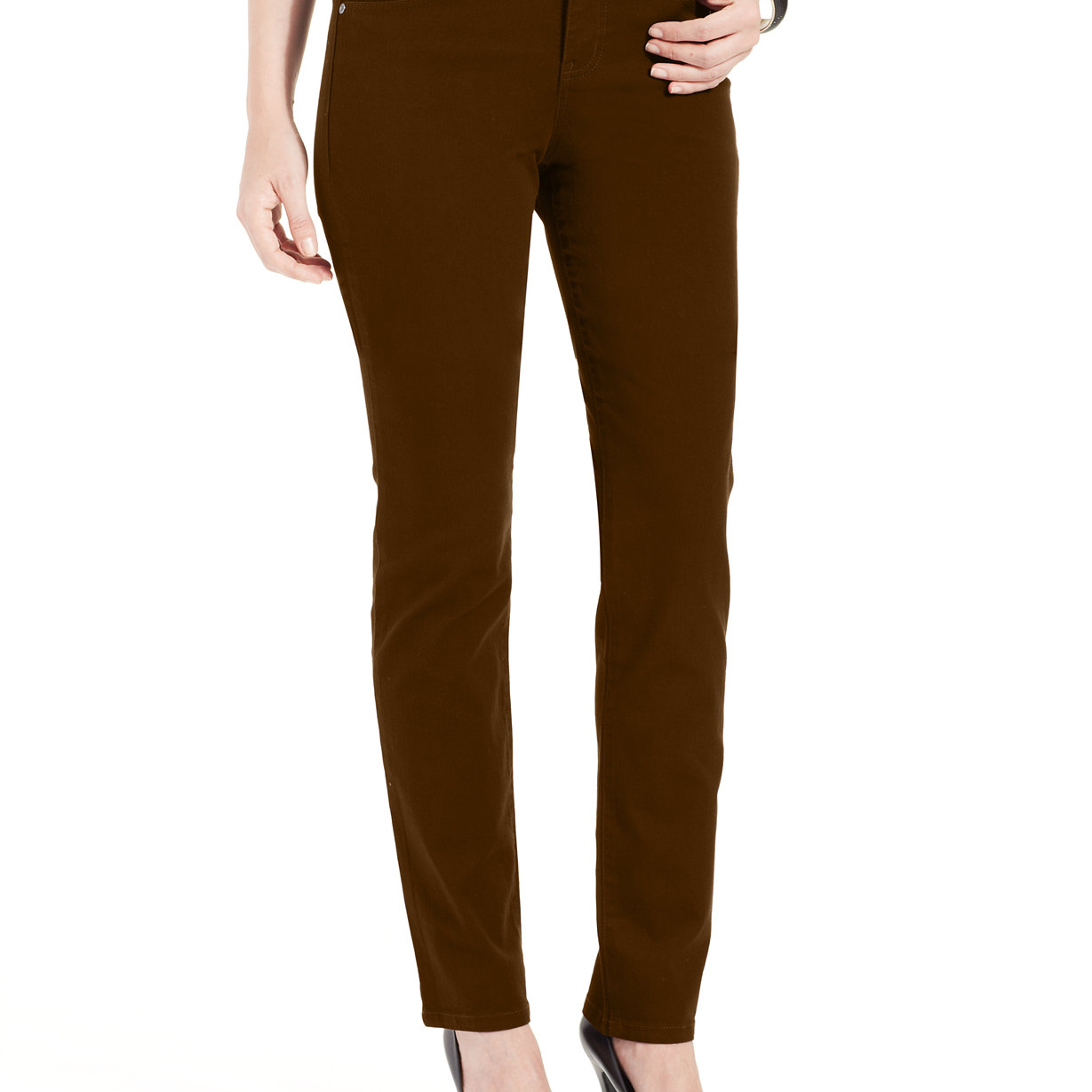 Style & Co Women Petite Tummy Control Slim Leg Jeans Rich Truffle