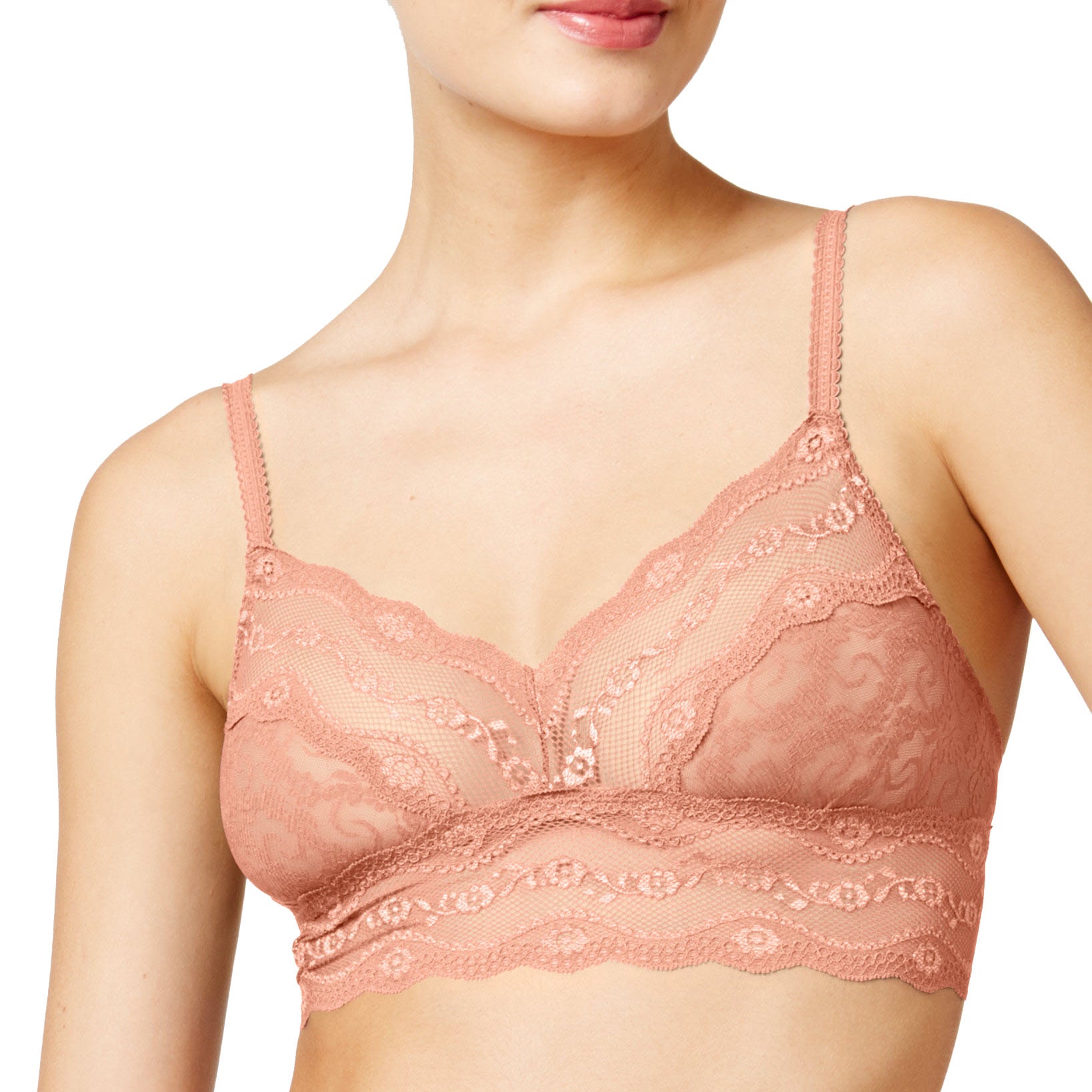 b.temptd Women Lace Kiss Bralette 910182 Fusion Coral