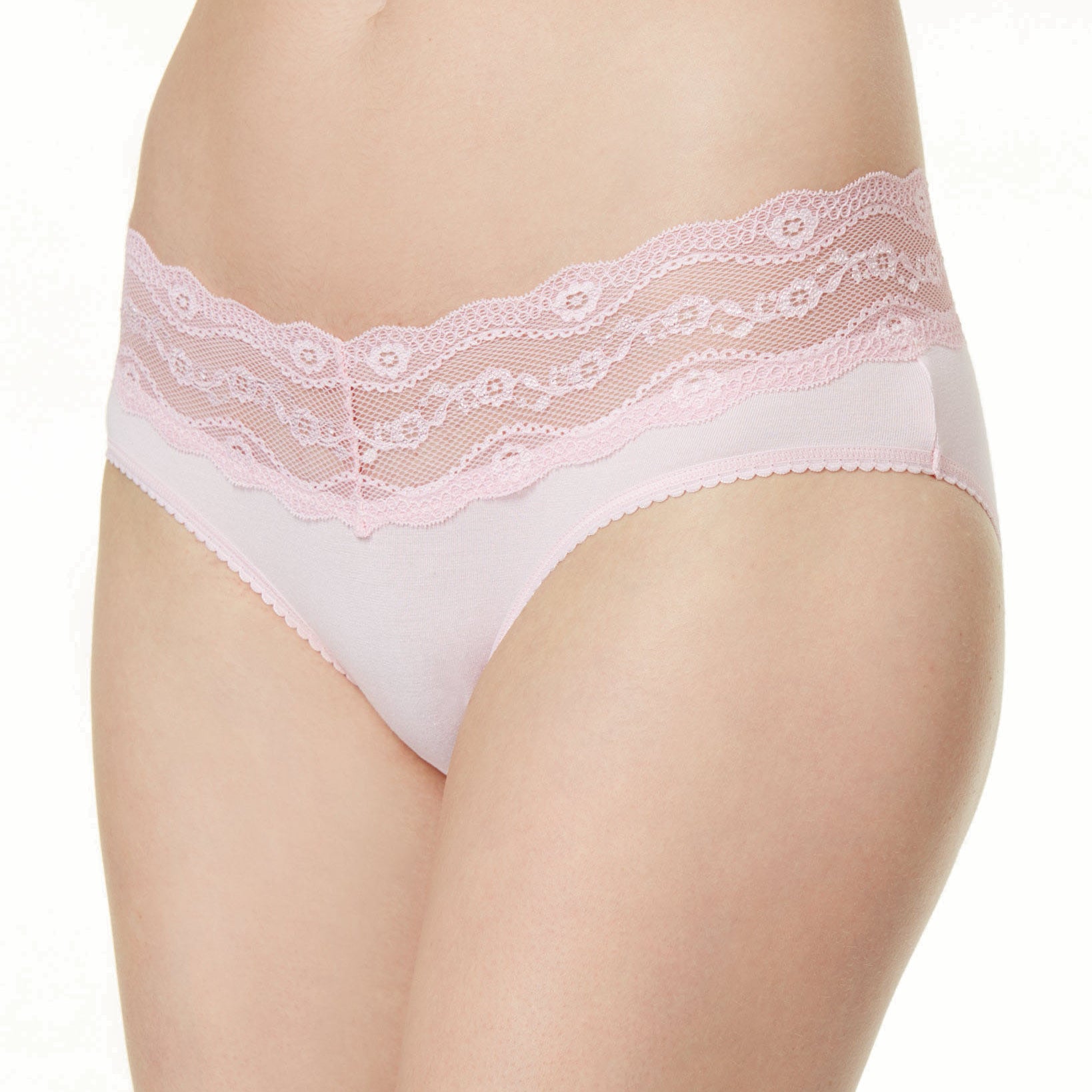 b.temptd Women b.adorable Lace Waistband Thong 933182 Parfait Pink
