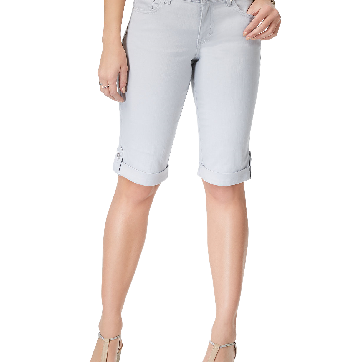 Style & Co Women Cuffed Denim Skimmer Shorts Misty Harbor