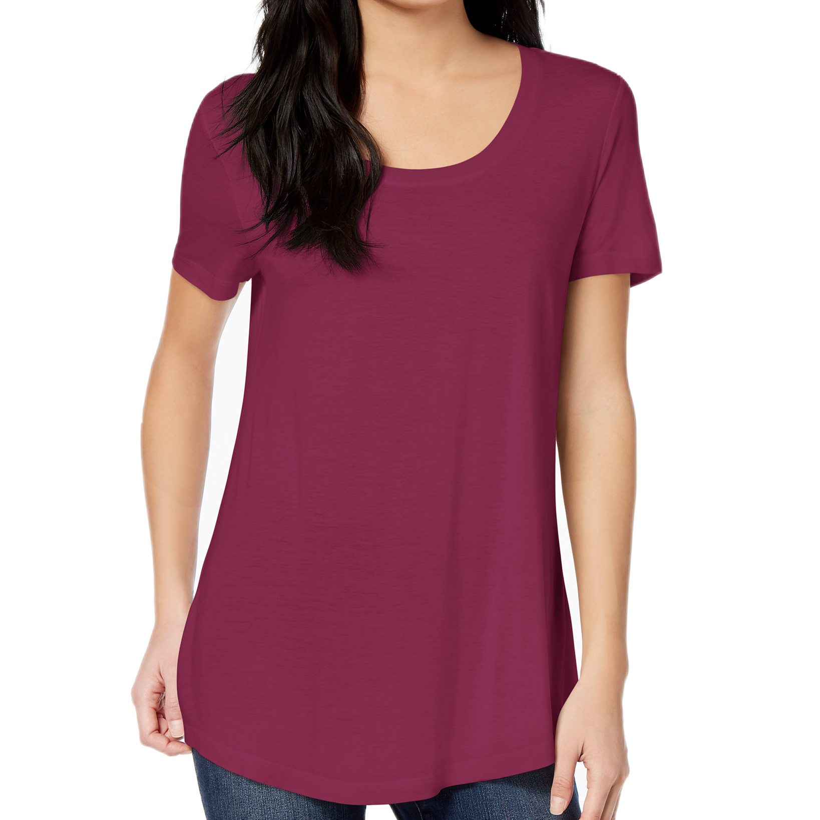Maison Jules Women Scoop Neck T Shirt Wild Cherry