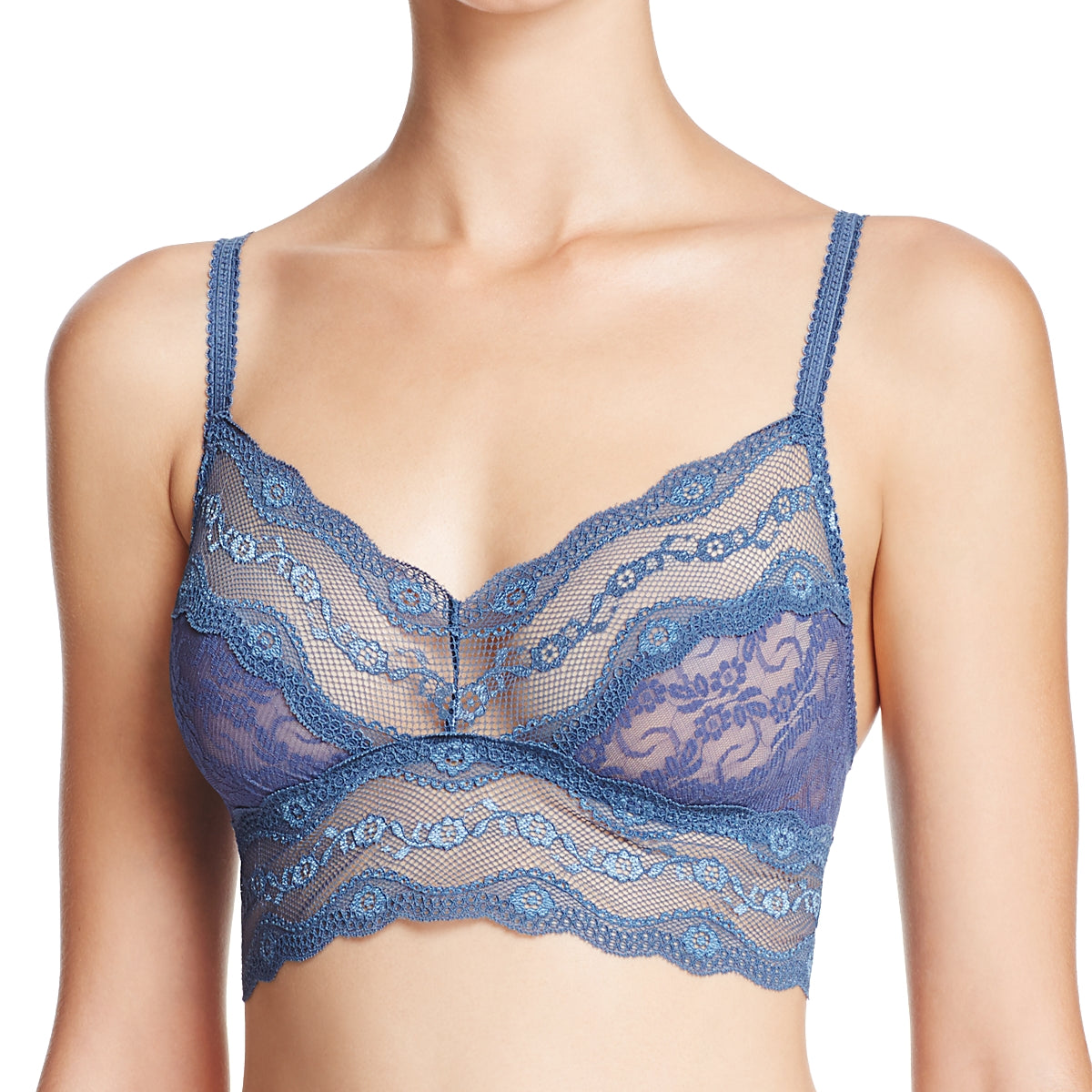 b.temptd Women Lace Kiss Bralette 910182 Denim