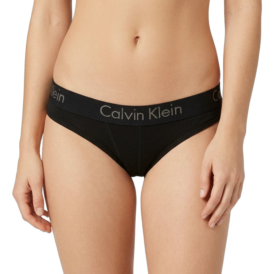 Black Calvin Klein underwear on a white background