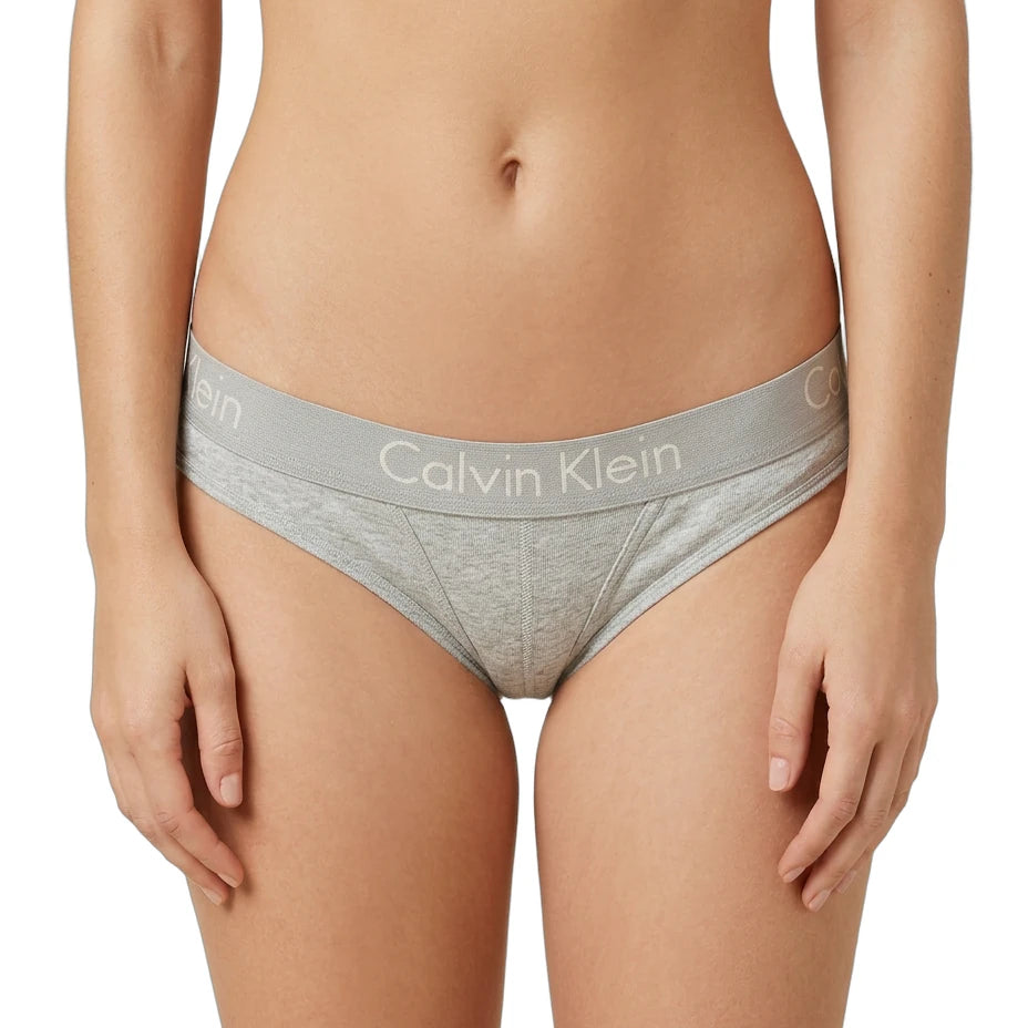 Gray Calvin Klein underwear on a white background