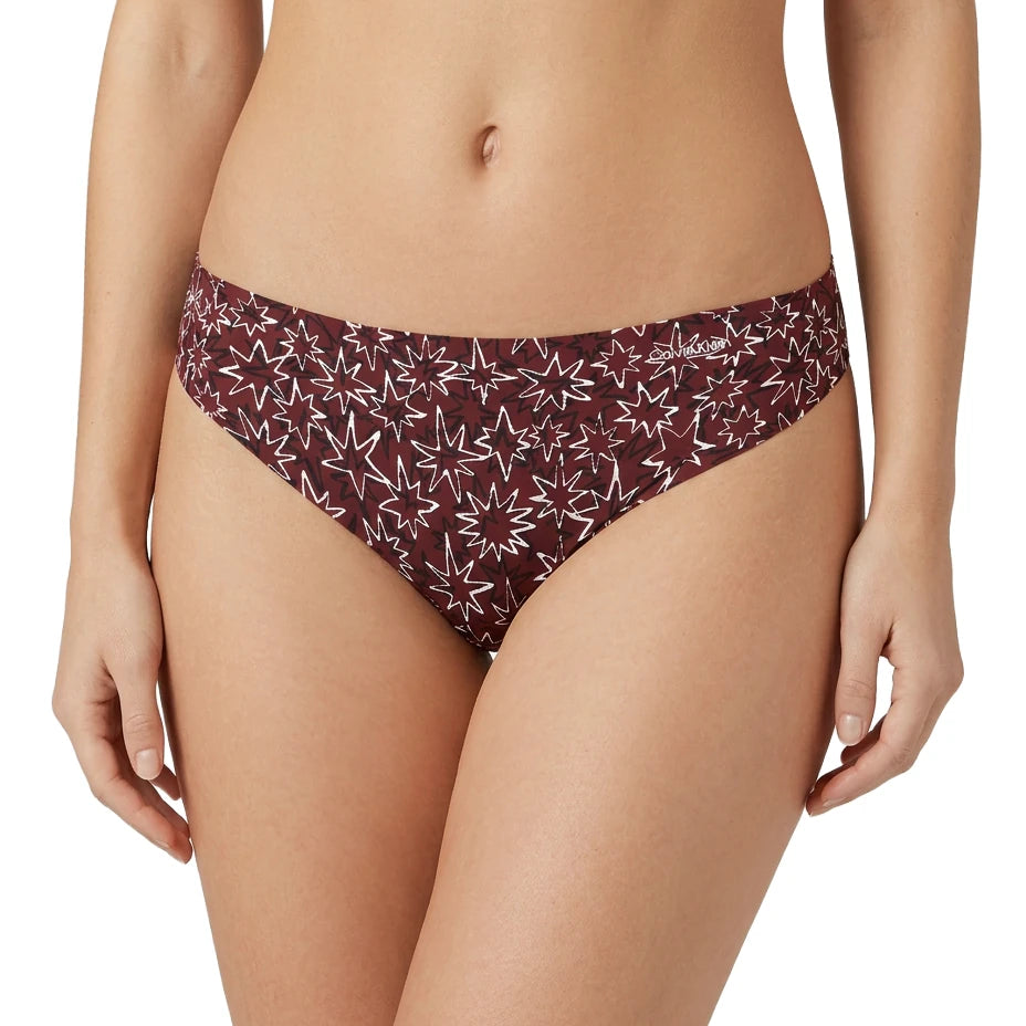 Patterned underwear worn by a person on a white background