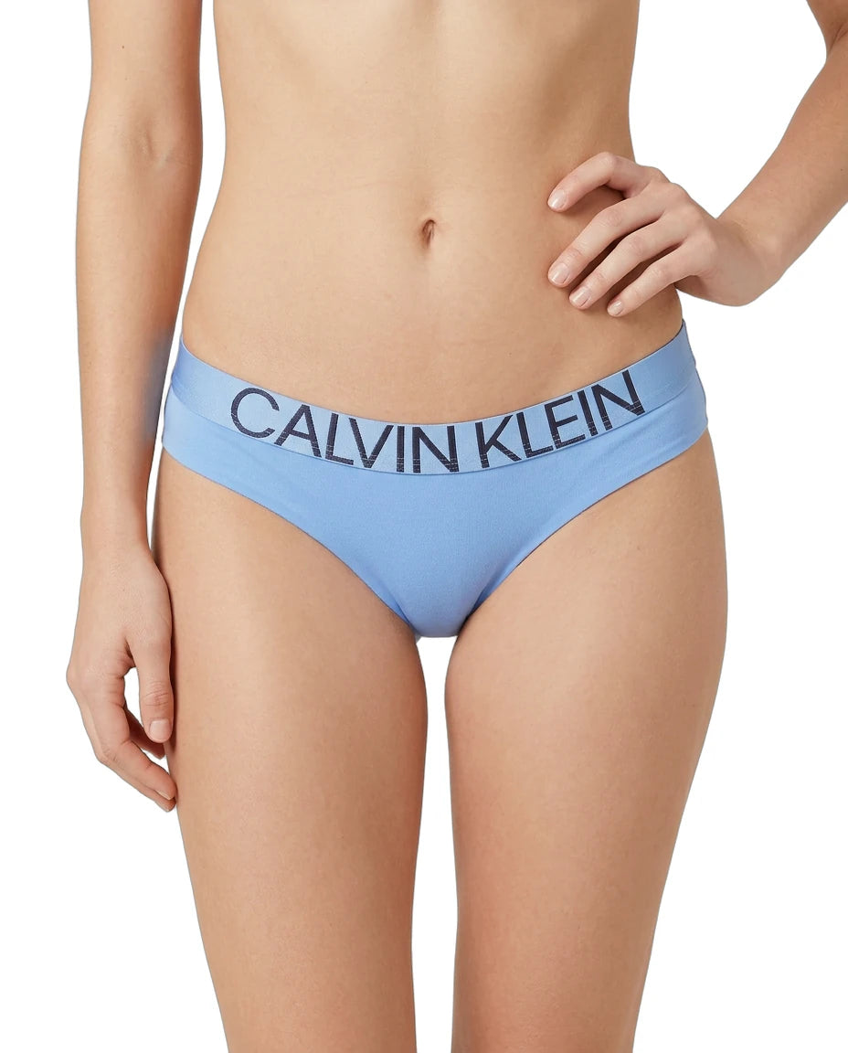 Blue Calvin Klein underwear on a white background