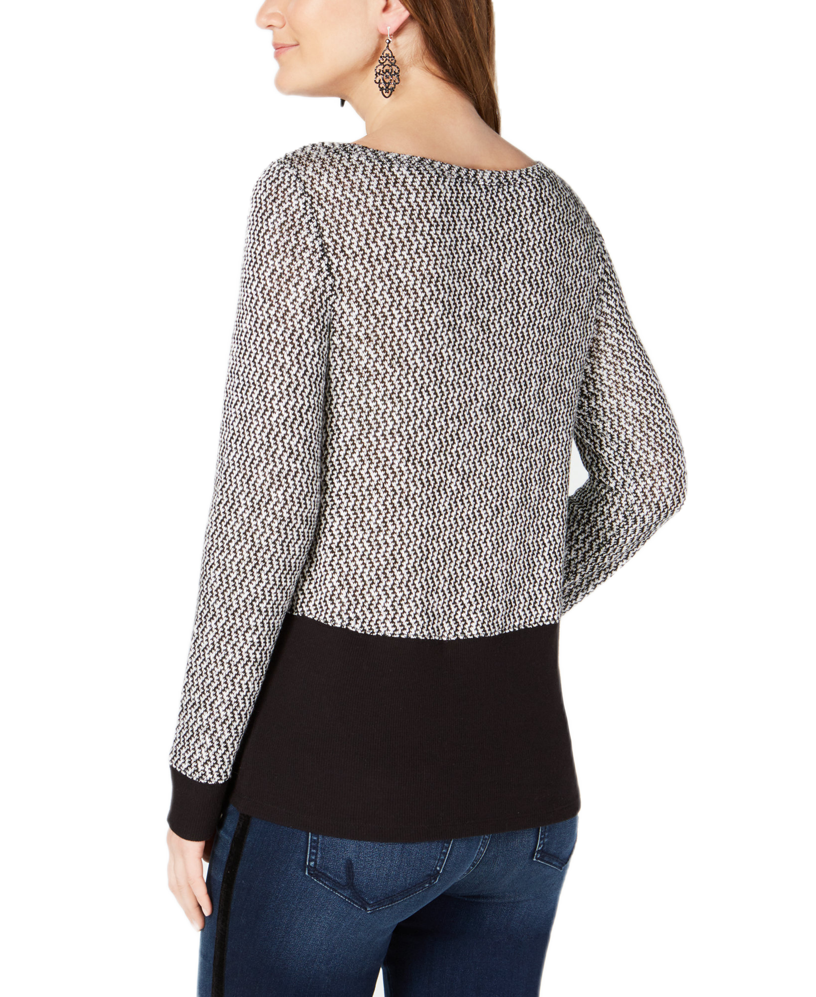 INC International Concepts Women Layered Look Knit Top