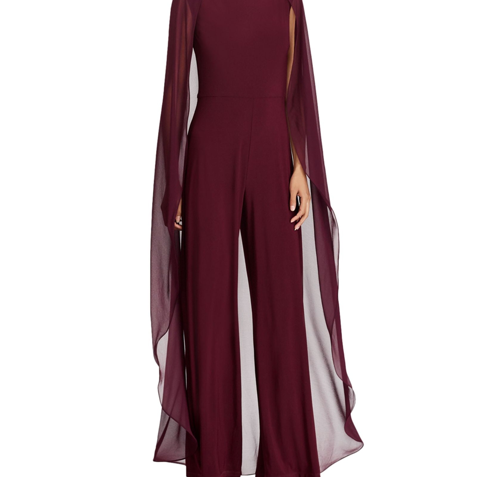 LAUREN Ralph Lauren Women Cape Overlay Jumpsuit Cordovan