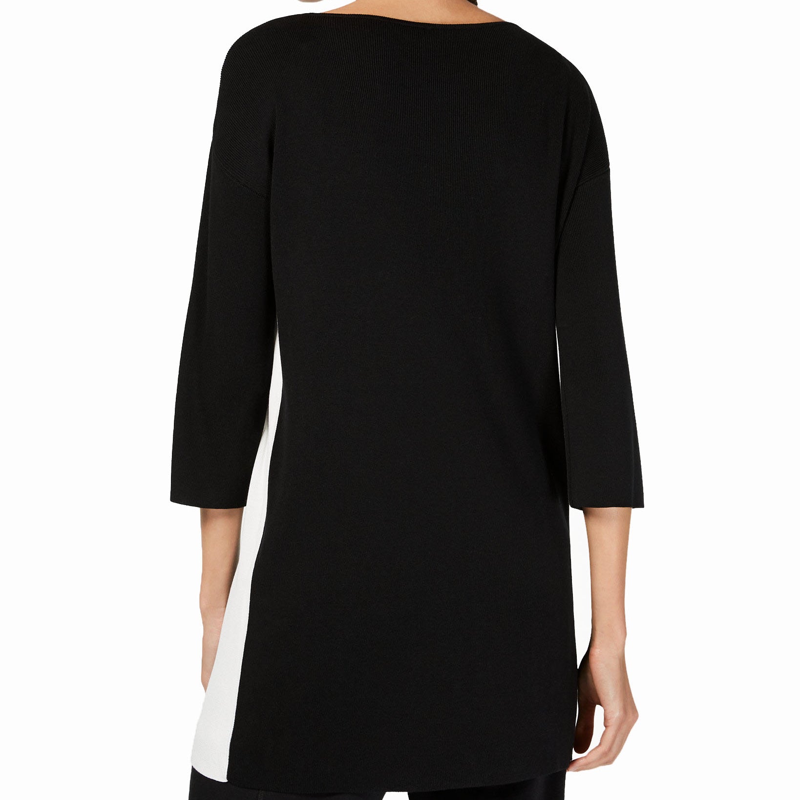 Eileen Fisher Women Petite Tencel Colorblocked Boat Neck Sweater