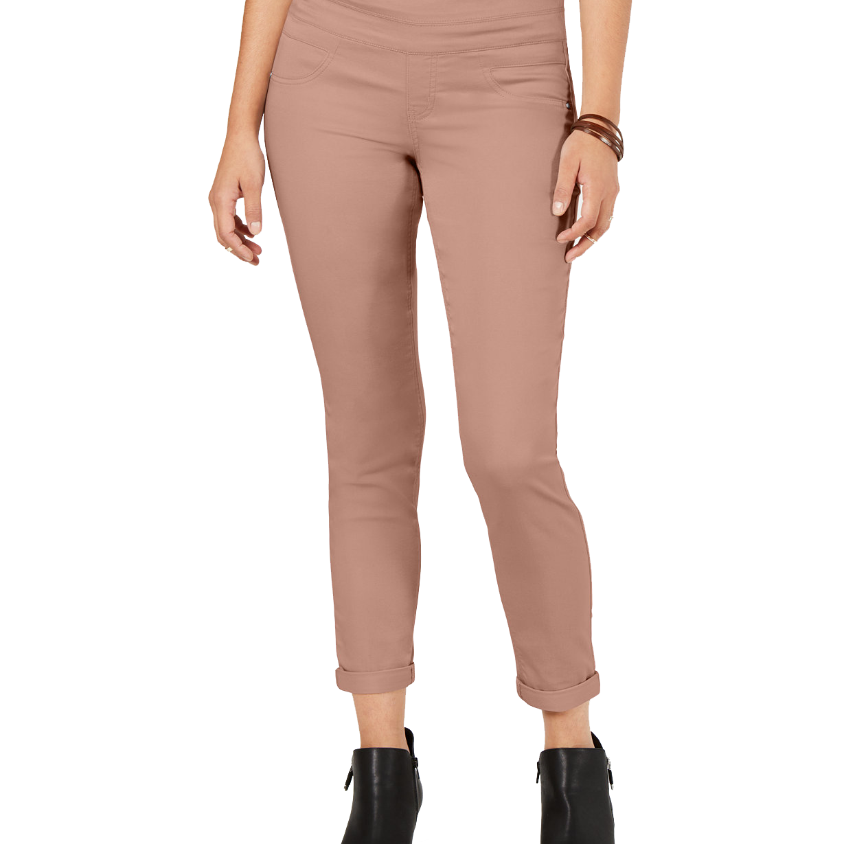Style & Co Rolled Hem Skinny Pants Rose Dust