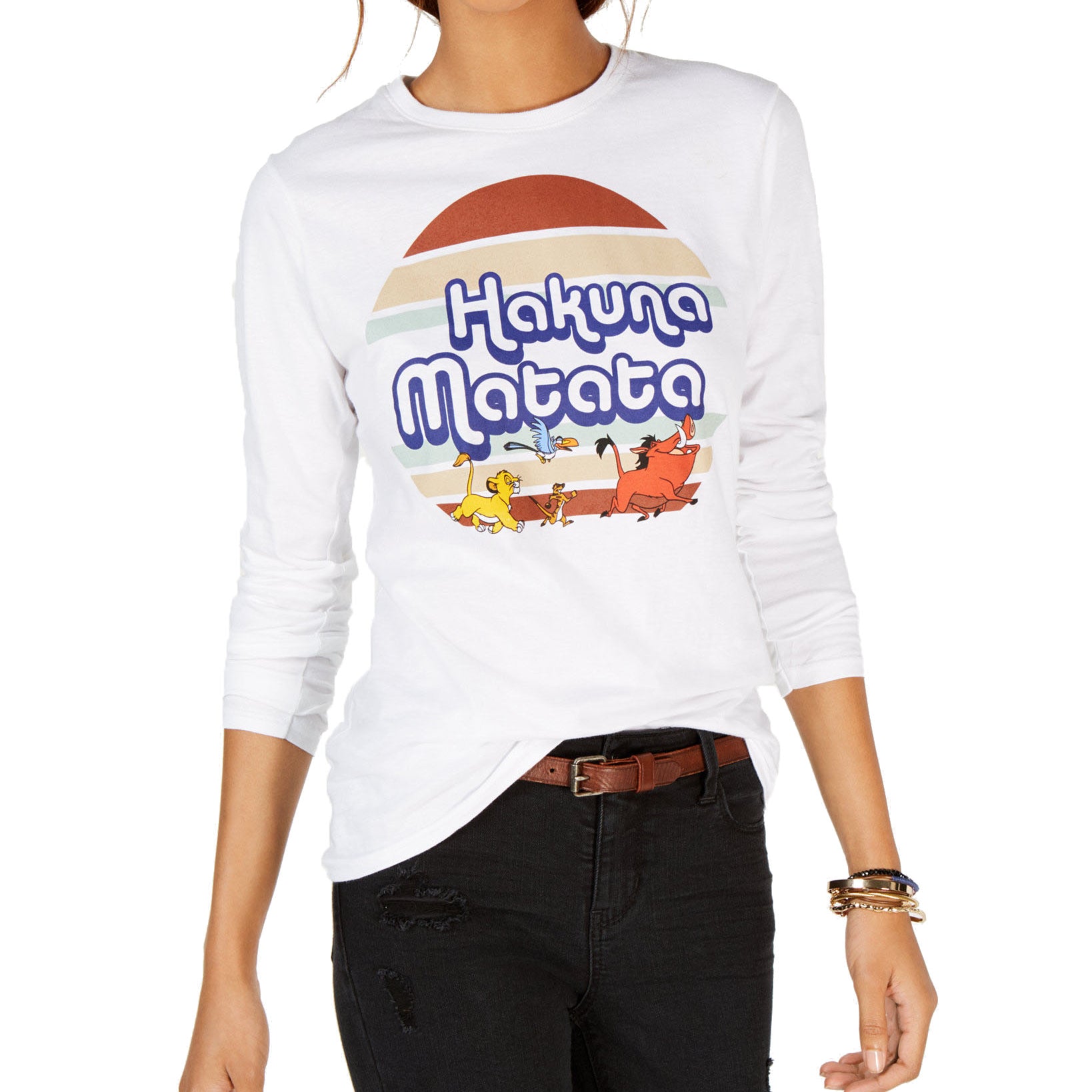 Freeze 24 7 Juniors Long Sleeve Graphic Cotton T Shirt White