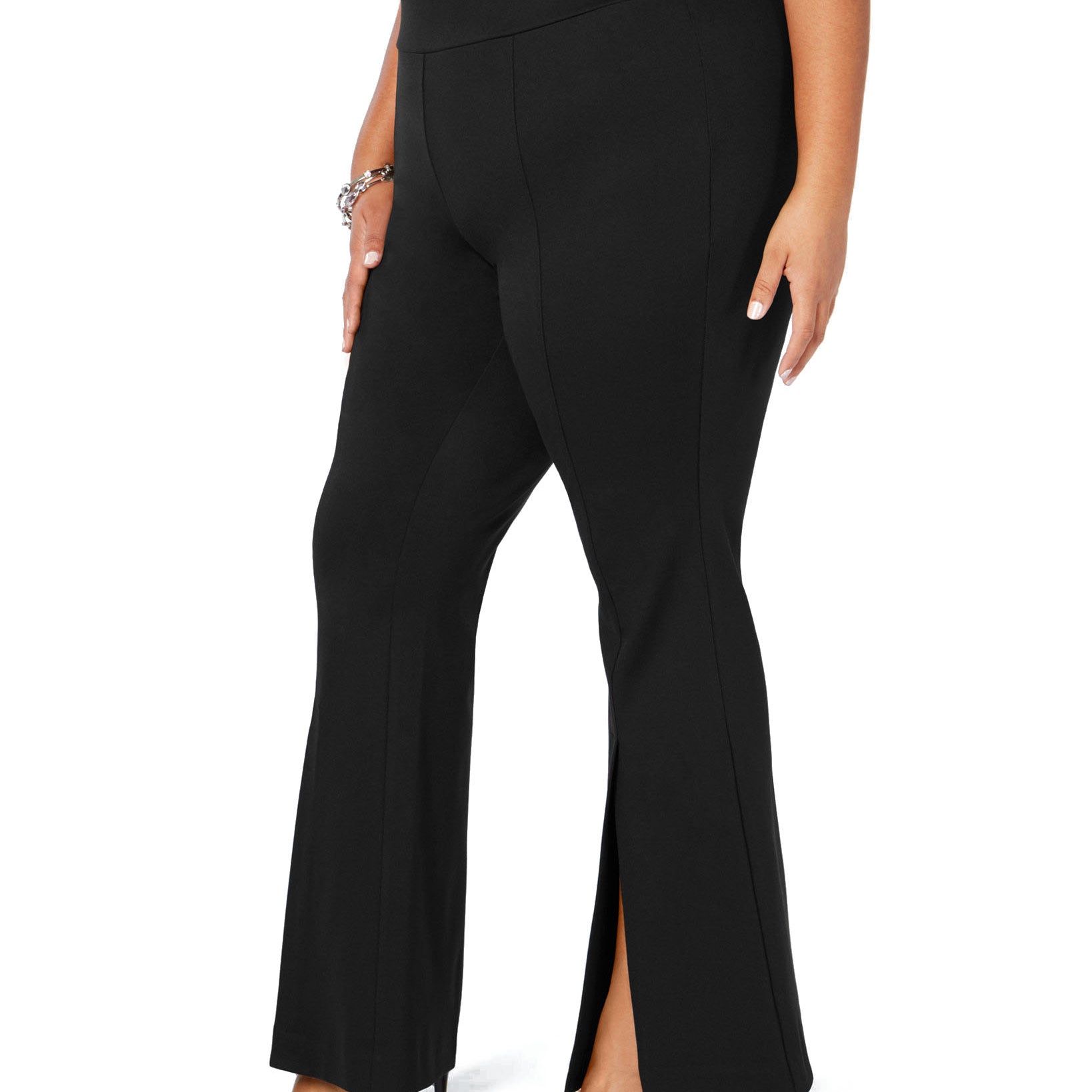 INC International Concepts Women Plus Ponté Knit Slit Front Pants
