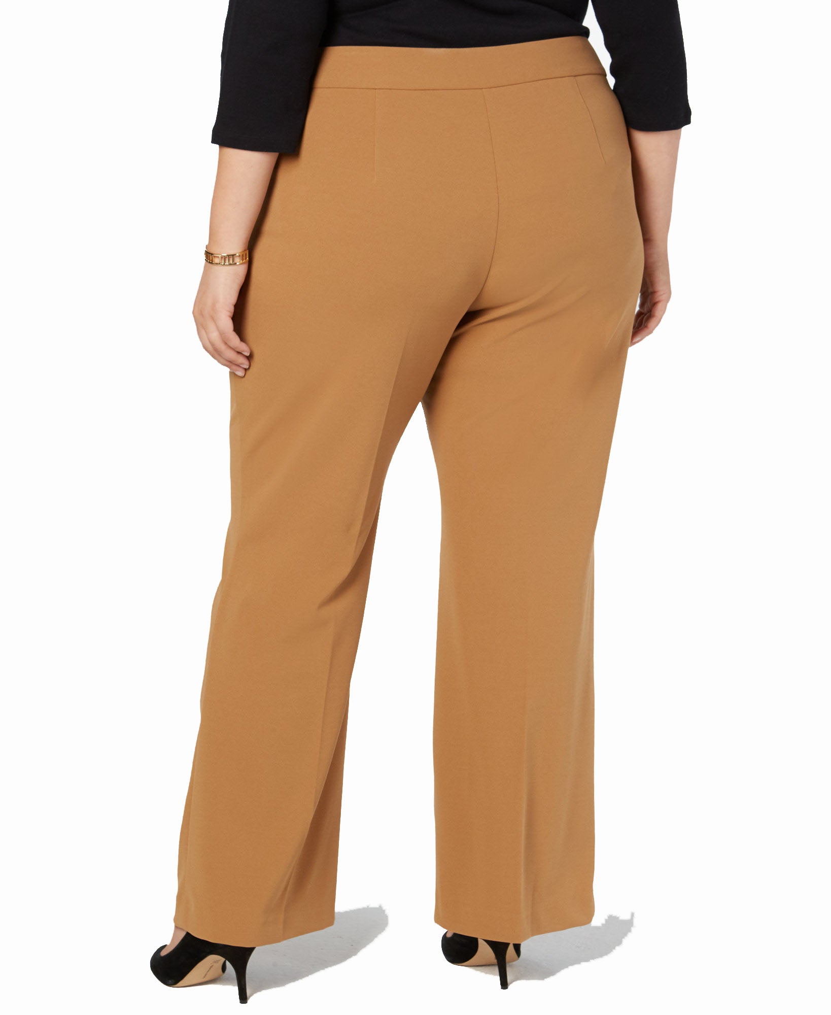 INC International Concepts Women Plus Grommet Detail Wide Leg Pants