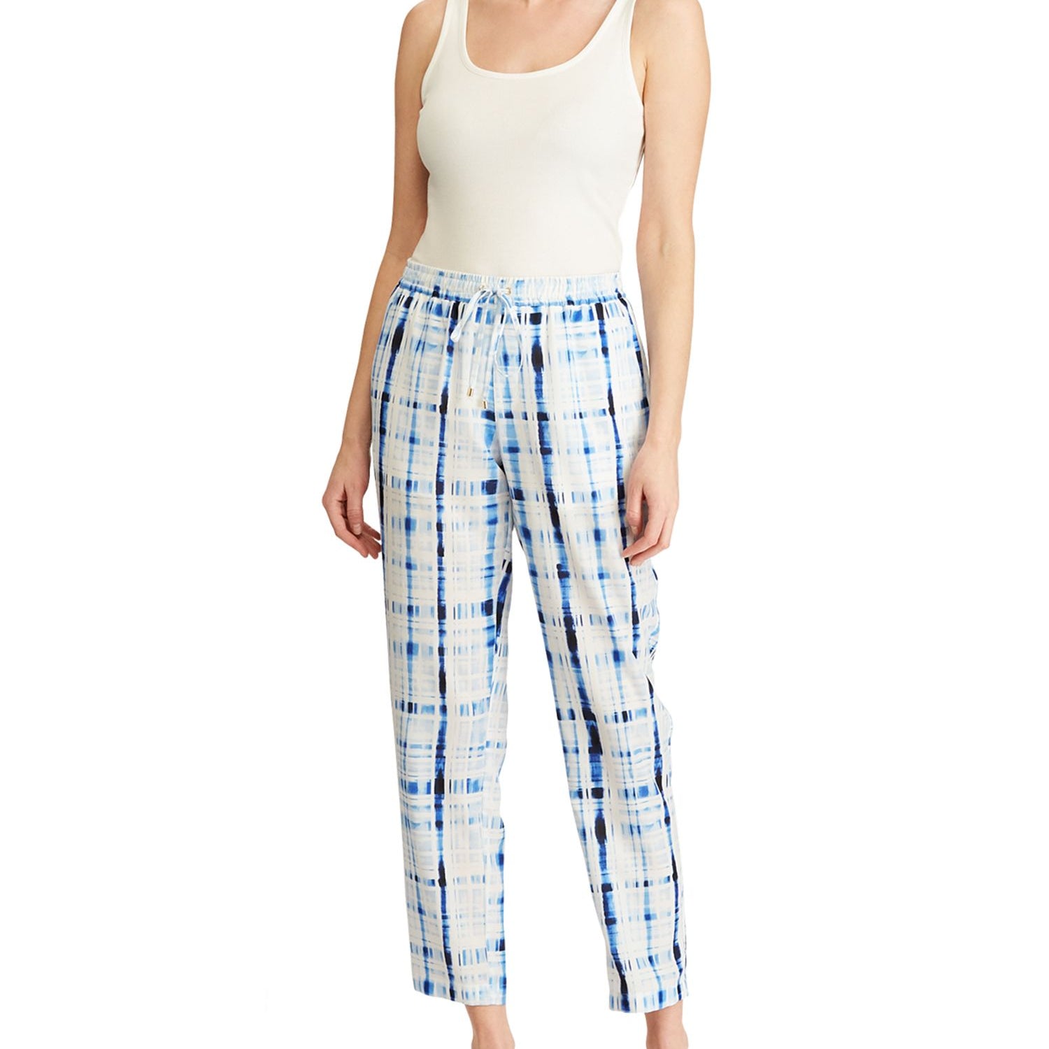 LAUREN Ralph Lauren Women Tie Dye Plaid Pants