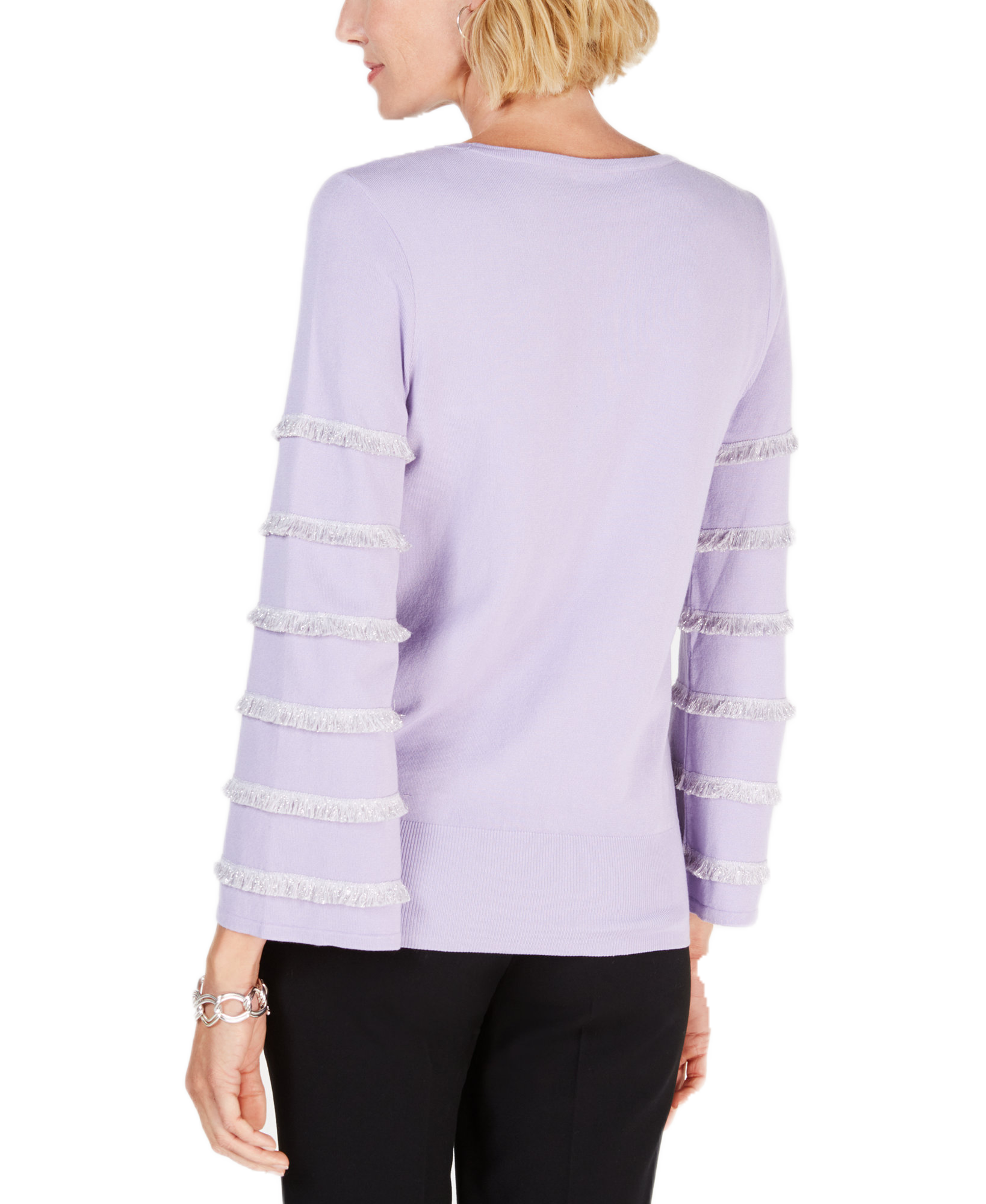 Alfani Women Tiered Fringe Pullover