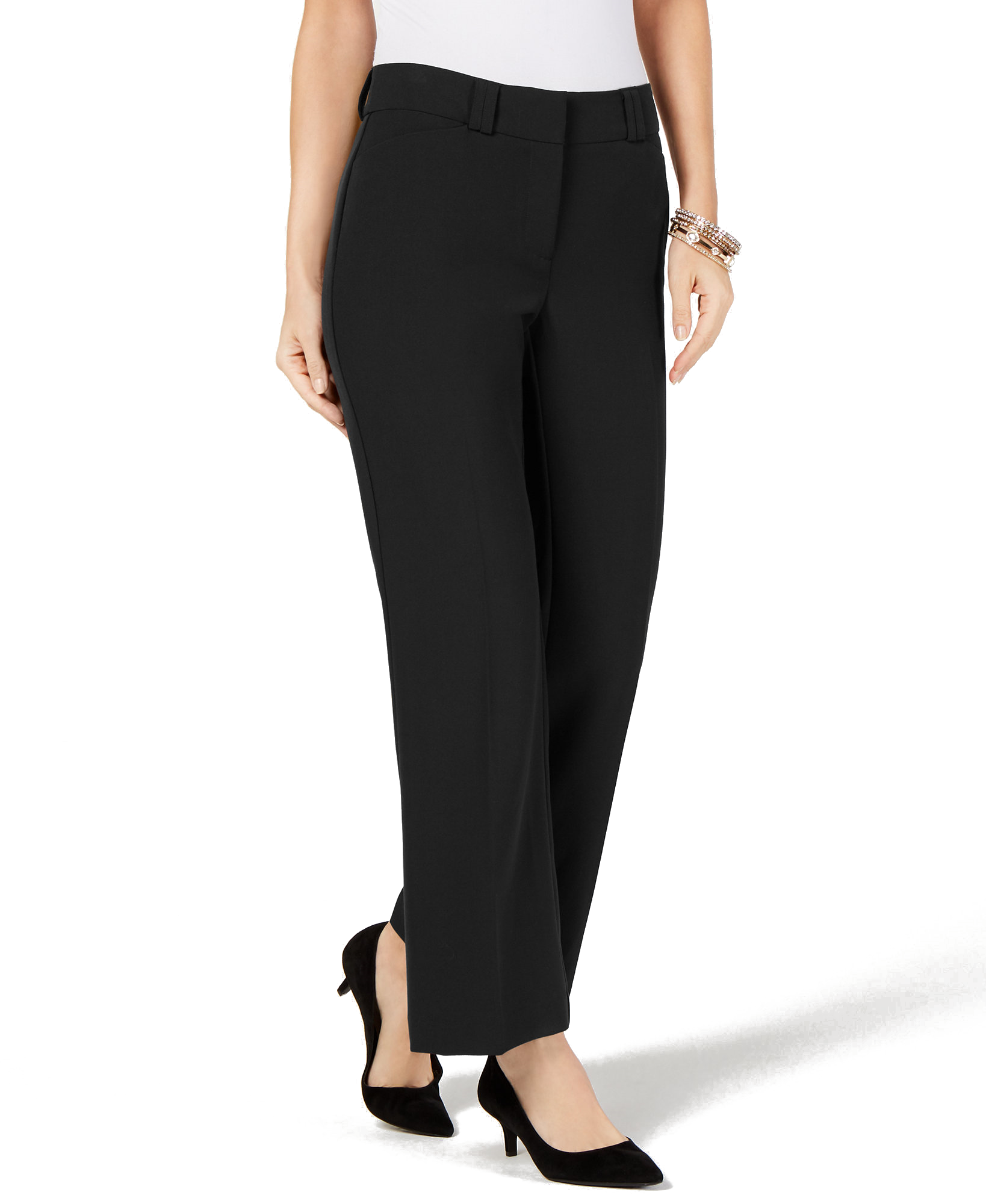 Alfani Women Curvy Bootcut Pants Deep Black