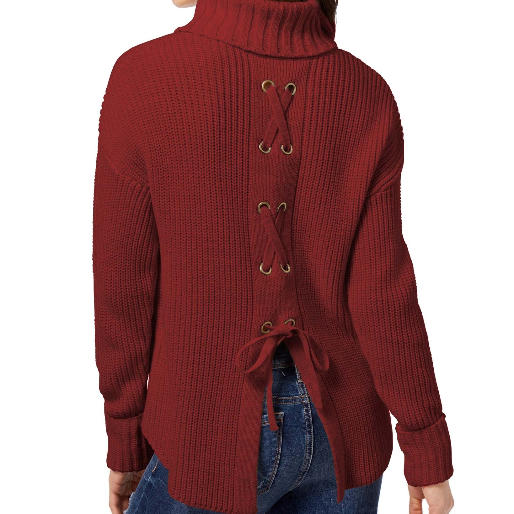 American Rag Lace Up Turtleneck Sweater