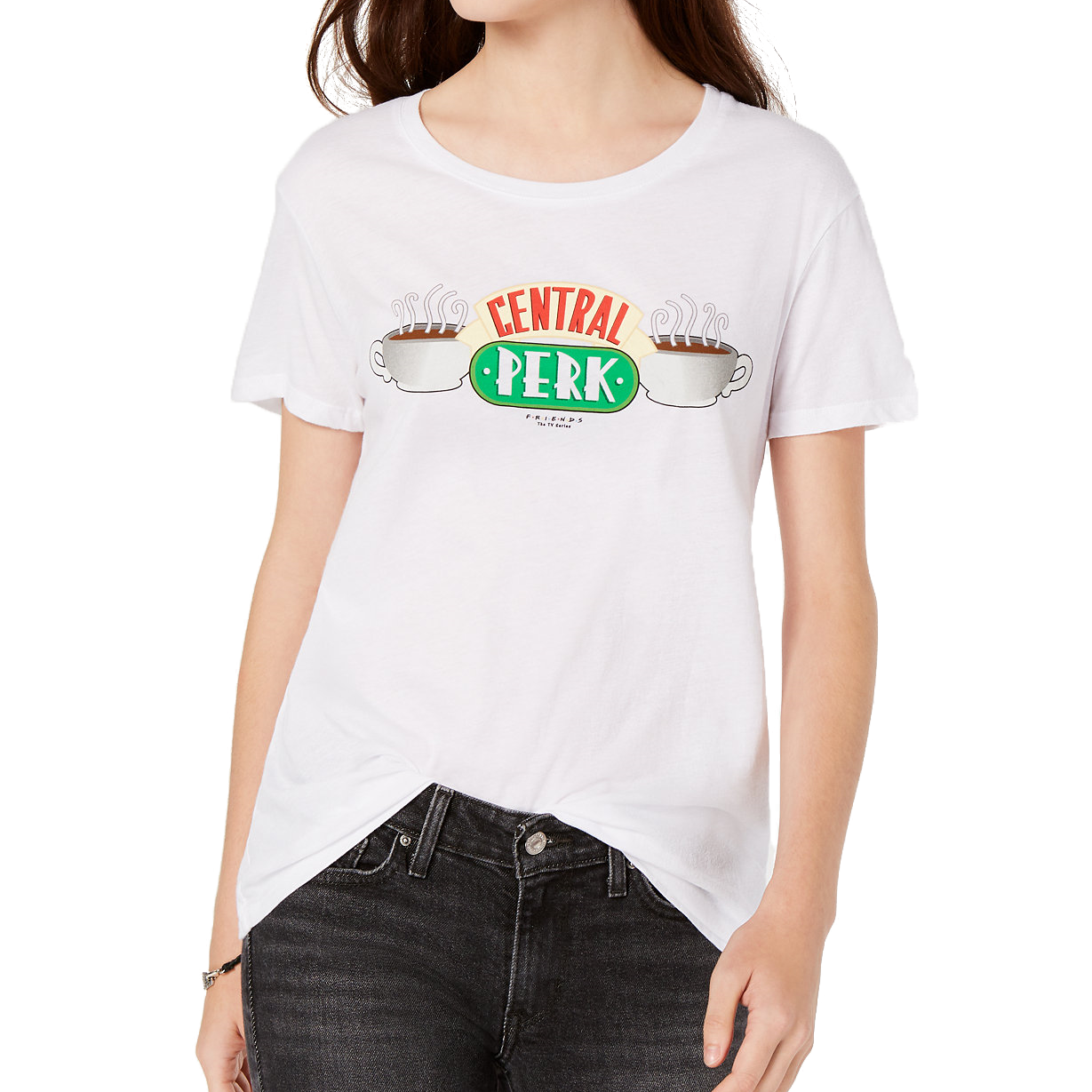 Love Tribe Women Central Perk Graphic T Shirt White