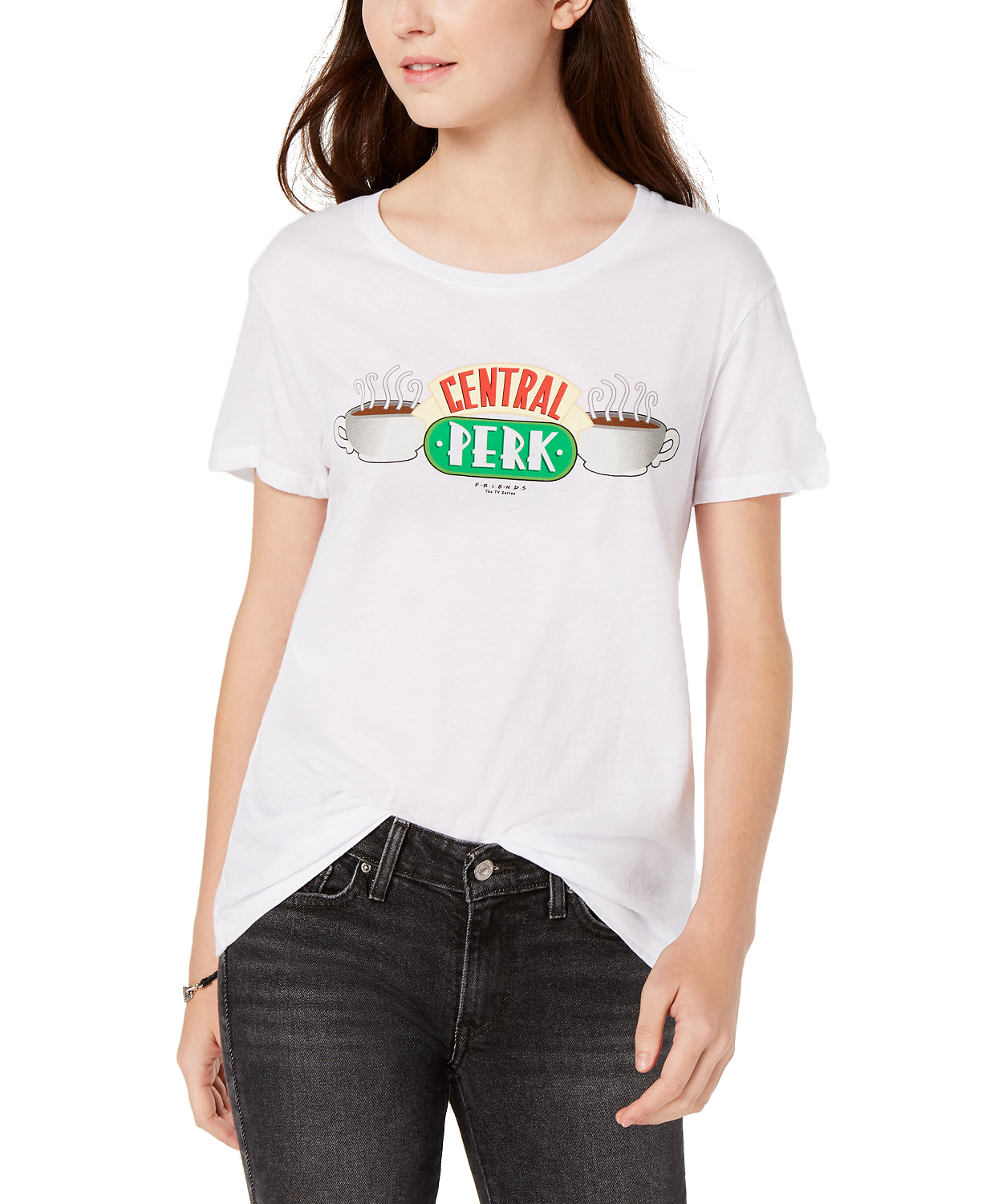 Love Tribe Women Central Perk Graphic T Shirt White