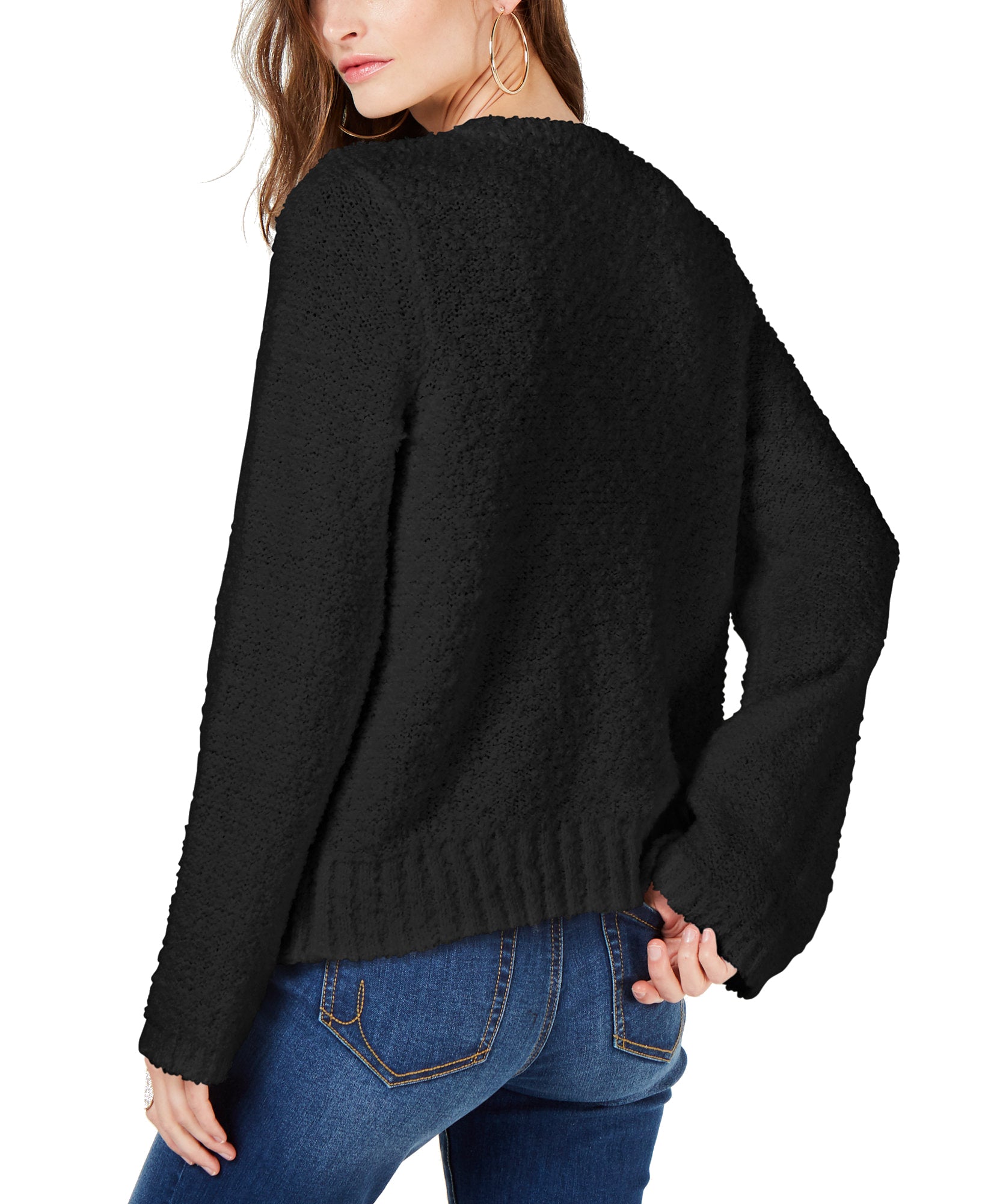 INC International Concepts Women Embellished Popcorn Sweater