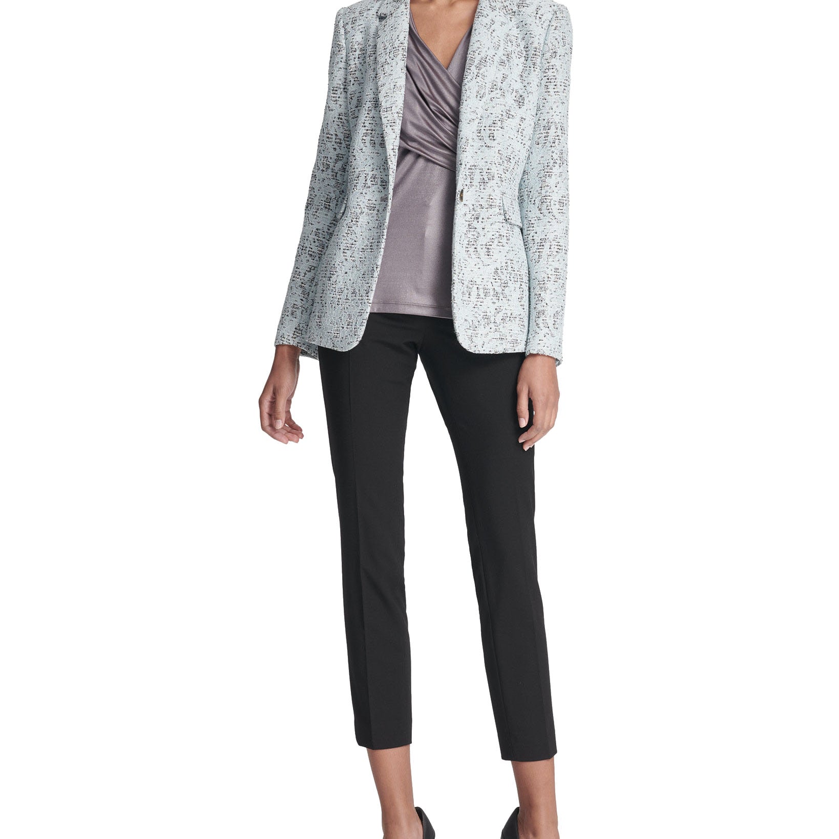 DKNY Women Bonded Lace One Button Jacket
