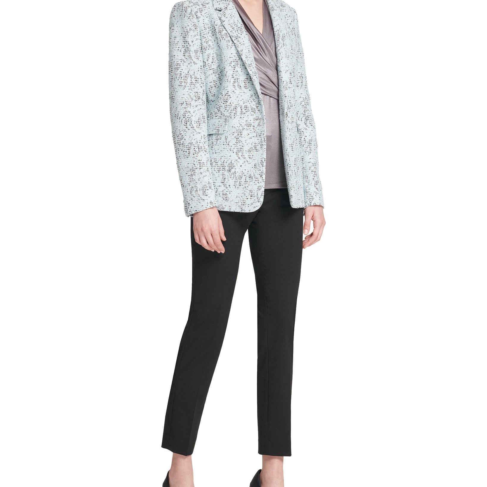 DKNY Women Bonded Lace One Button Jacket