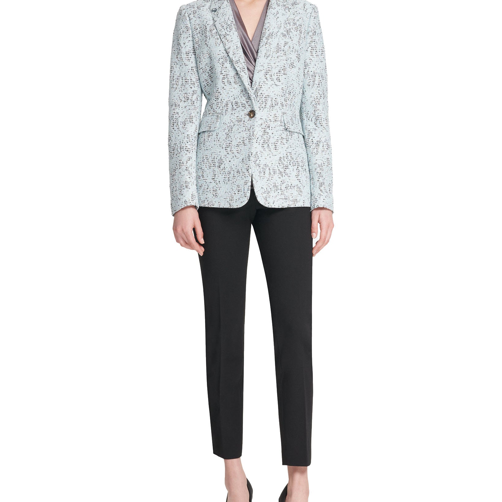 DKNY Women Bonded Lace One Button Jacket