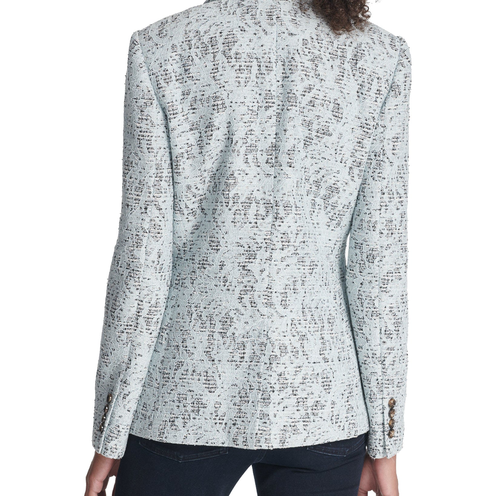 DKNY Women Bonded Lace One Button Jacket