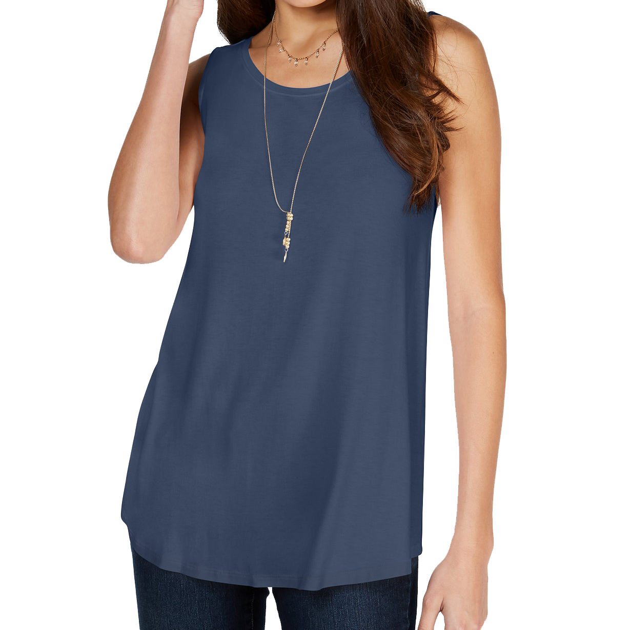 Style & Co Petite Swing Tank Top New Uniform Blue