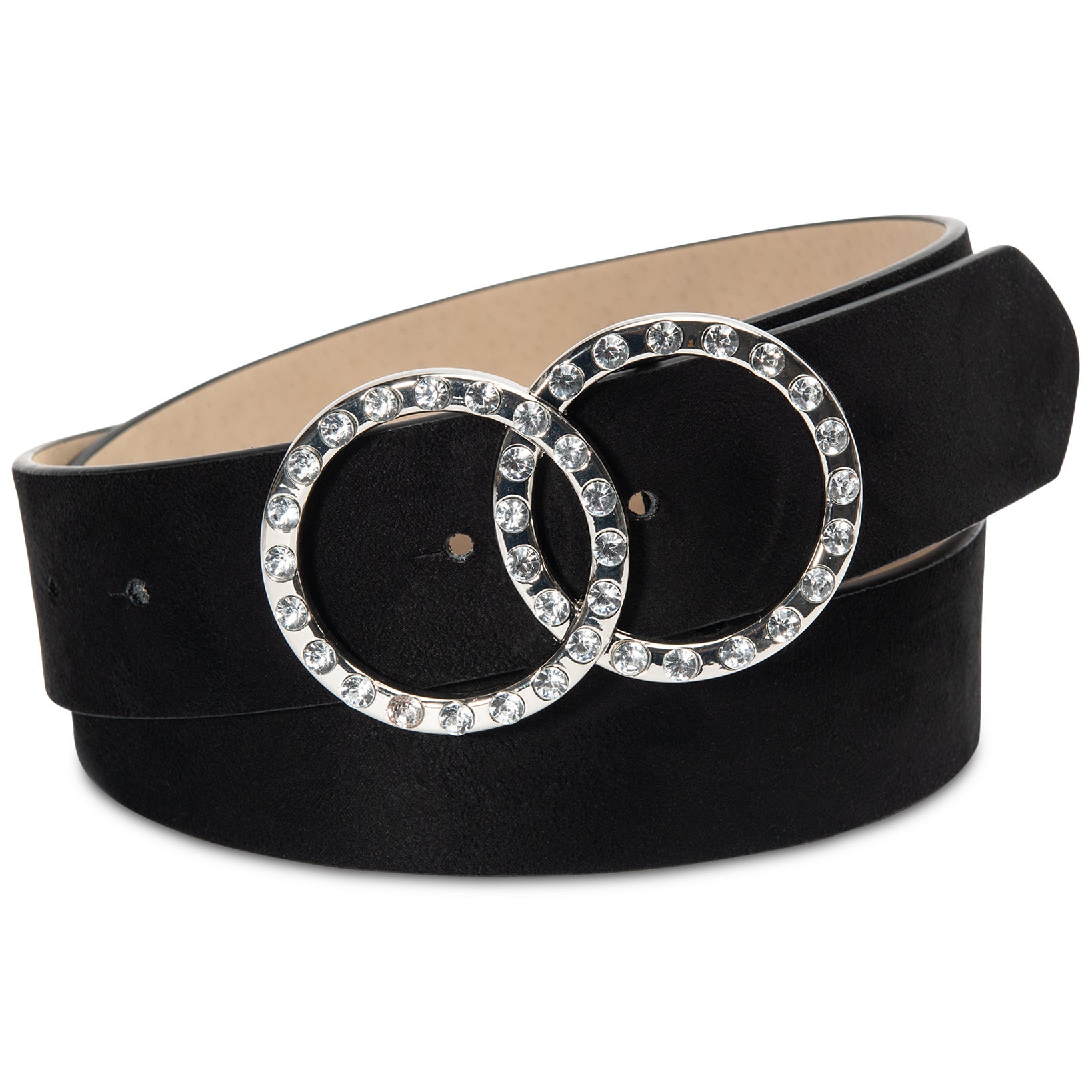 INC International Concepts Women Rhinestone Double Circle Belt Crystal