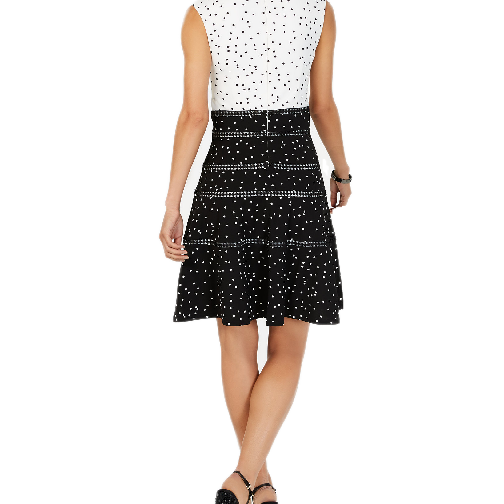 Taylor Women Polka Dot Fit & Flare Dress