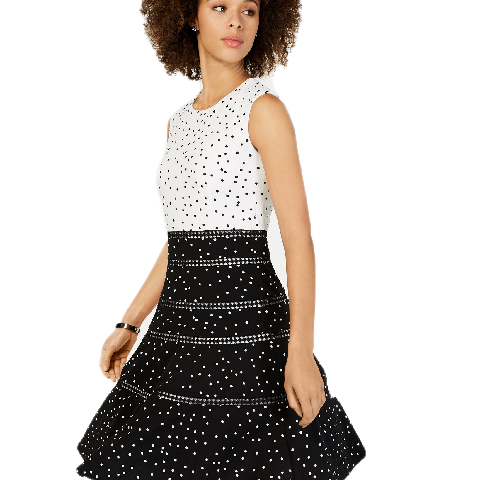 Taylor Women Polka Dot Fit & Flare Dress