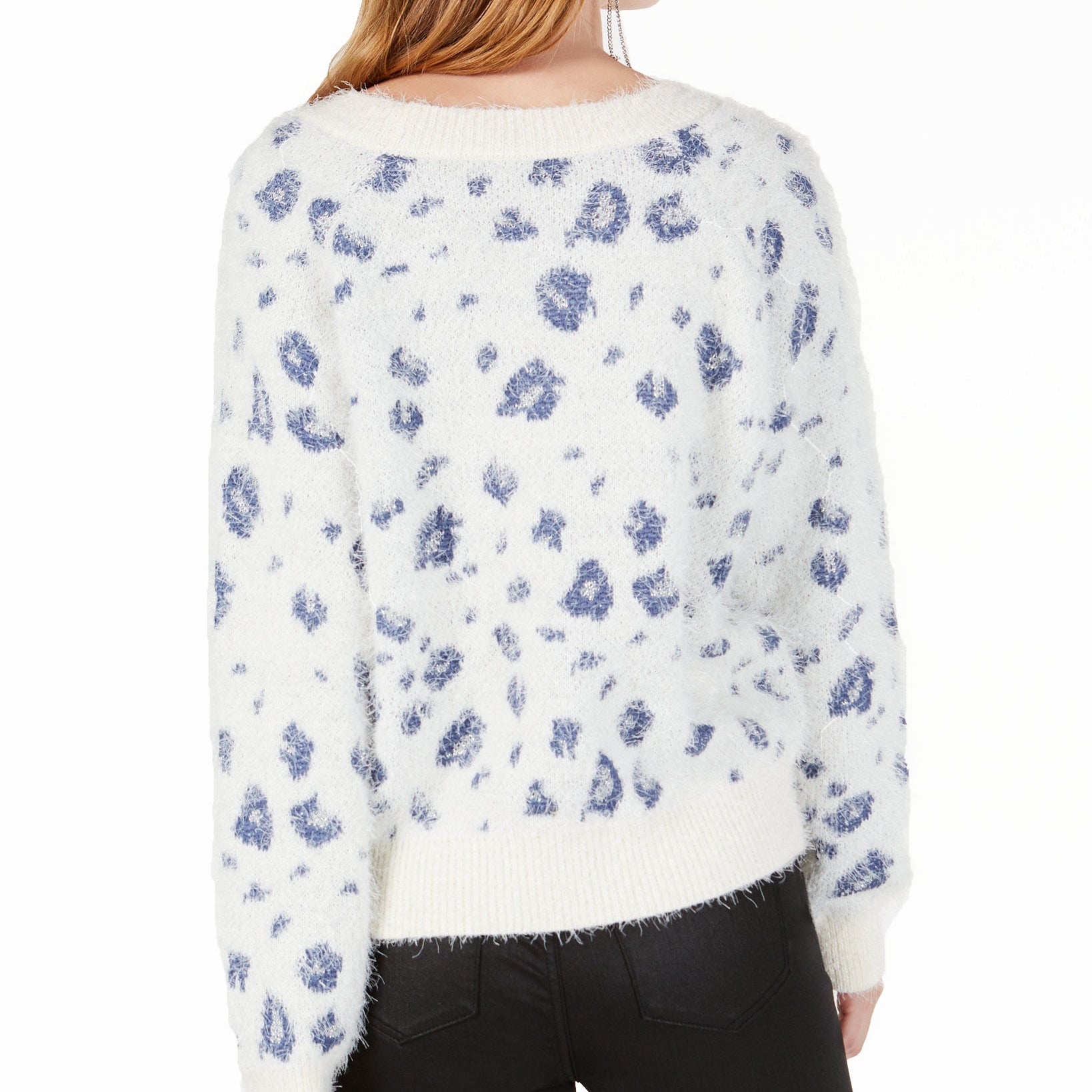 Freshman Printed Fuzzy Pullover Sweater