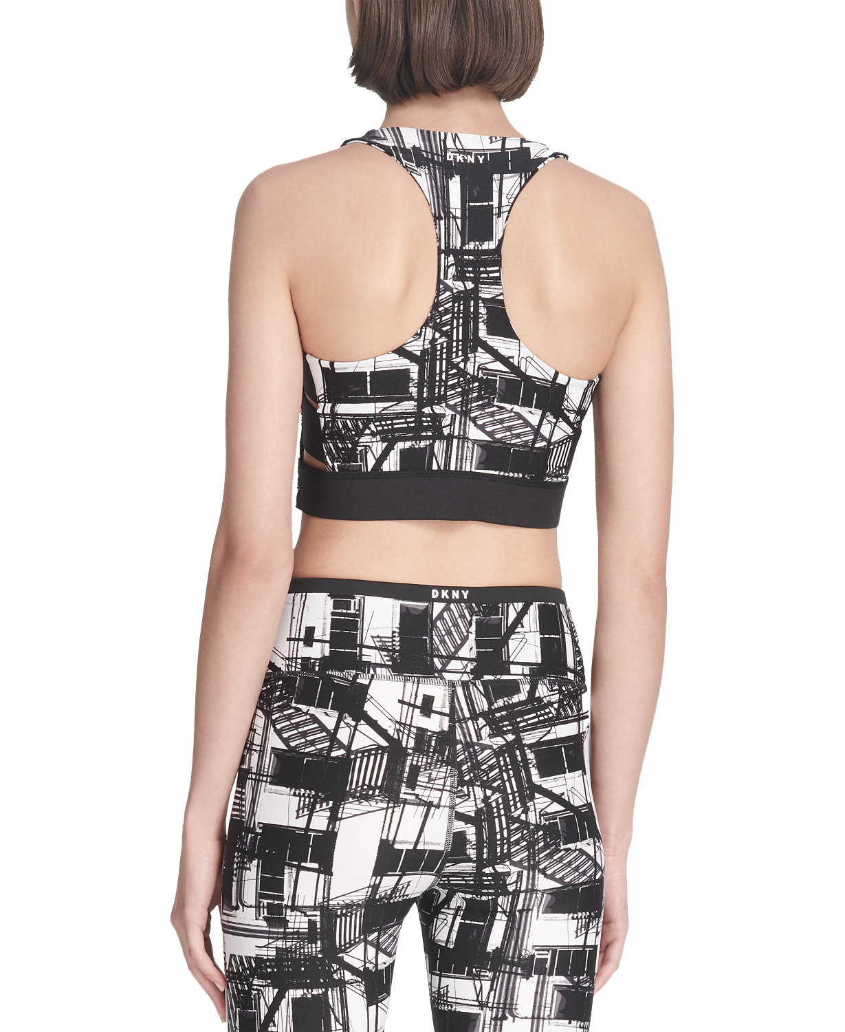 DKNY Women Sport Escape Printed Low Impact Racerback Sports Bra DP8T6075